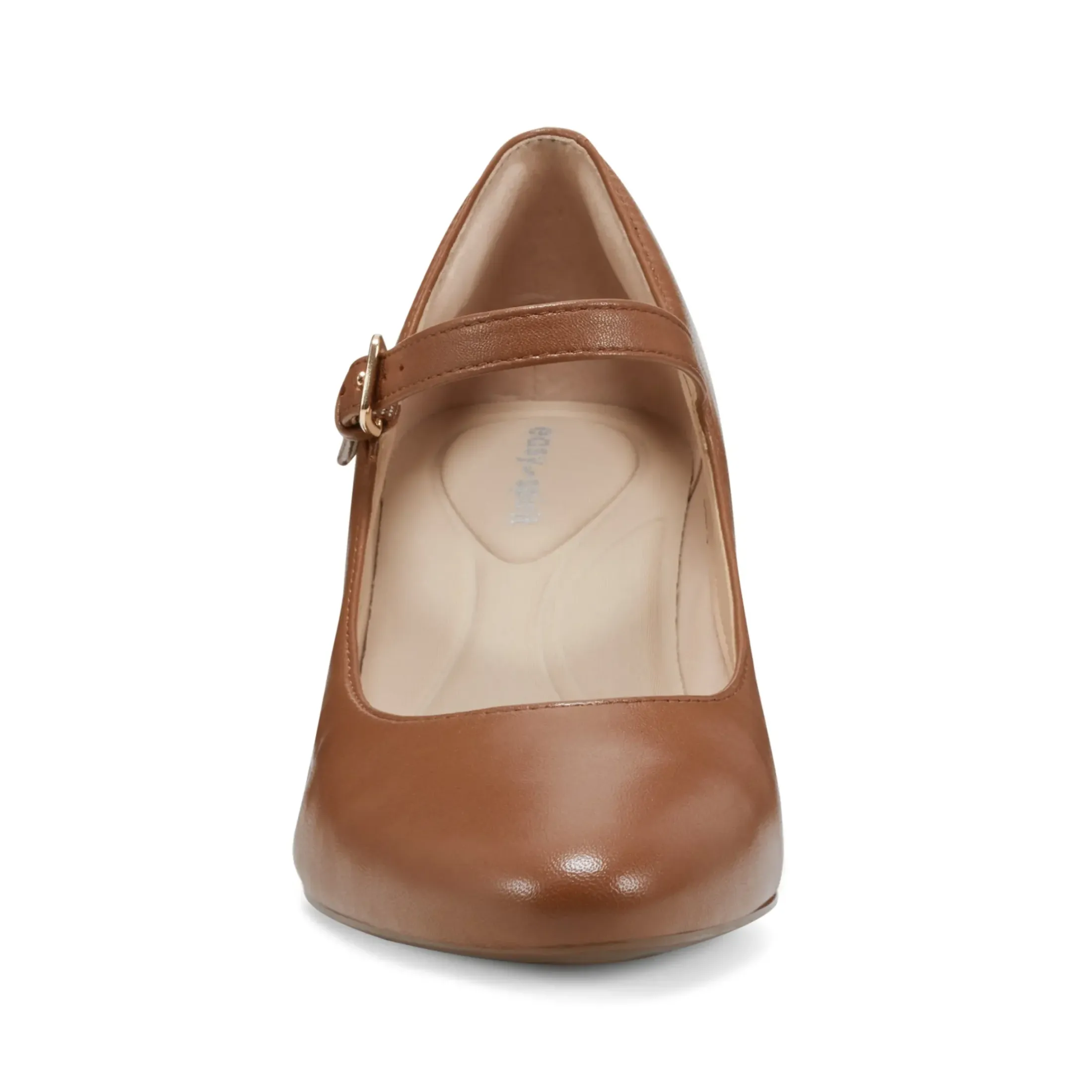 Mid Heels|eFlex>Easy Spirit Cyra Mary Jane Dress Pumps Brown Leather