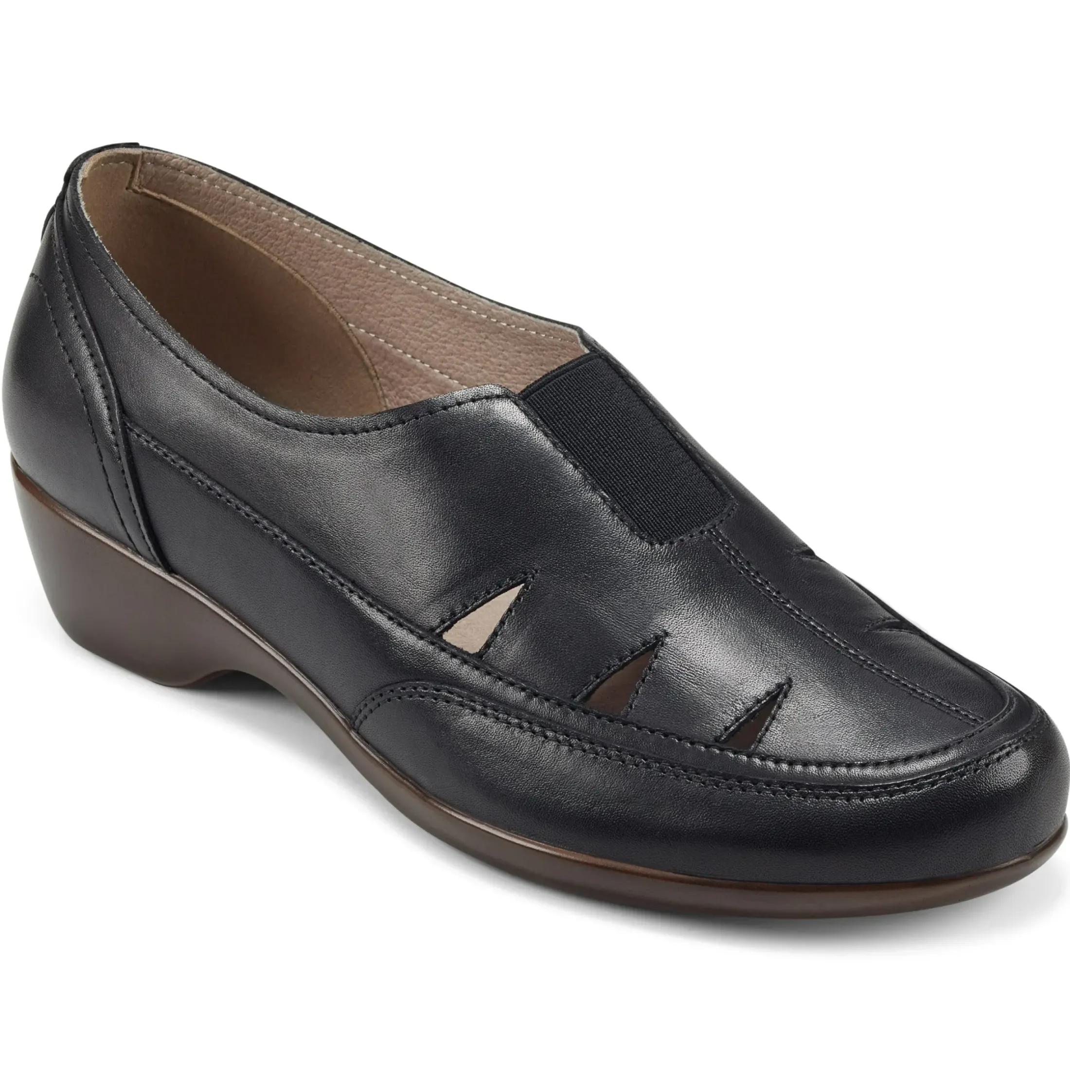 Mules|Mules>Easy Spirit Daisie Casual Slip On Shoes Black Leather