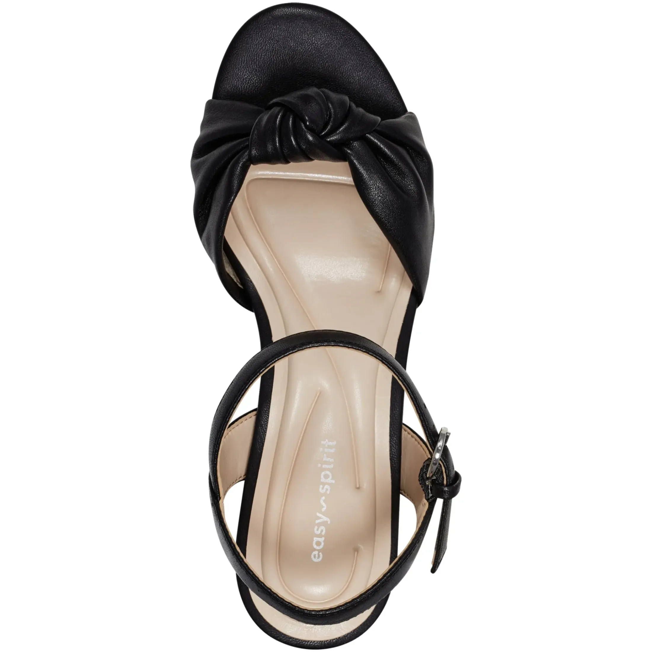 eFlex|eFlex>Easy Spirit Danica Heeled Sandals Black Leather