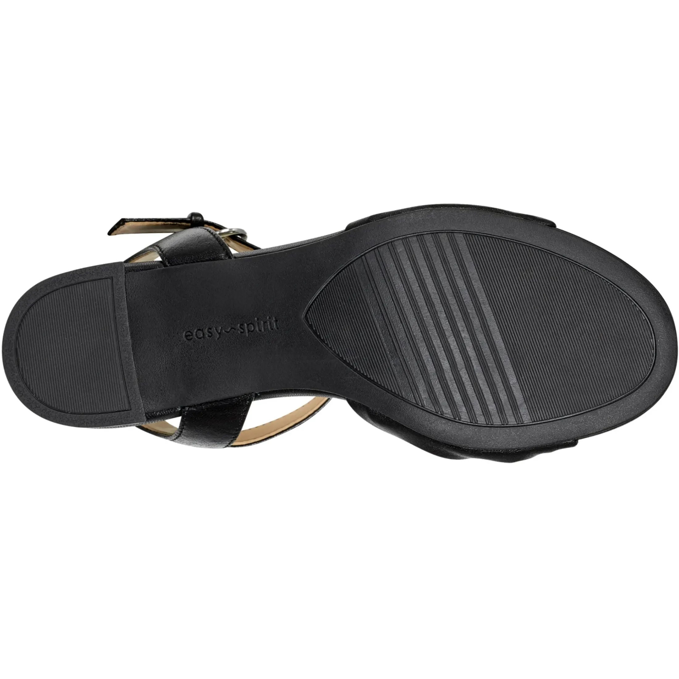 eFlex|eFlex>Easy Spirit Danica Heeled Sandals Black Leather