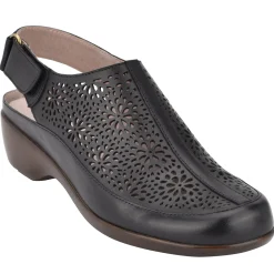 Mules|Mules>Easy Spirit Dawn Casual Slingback Shoes Black Leather
