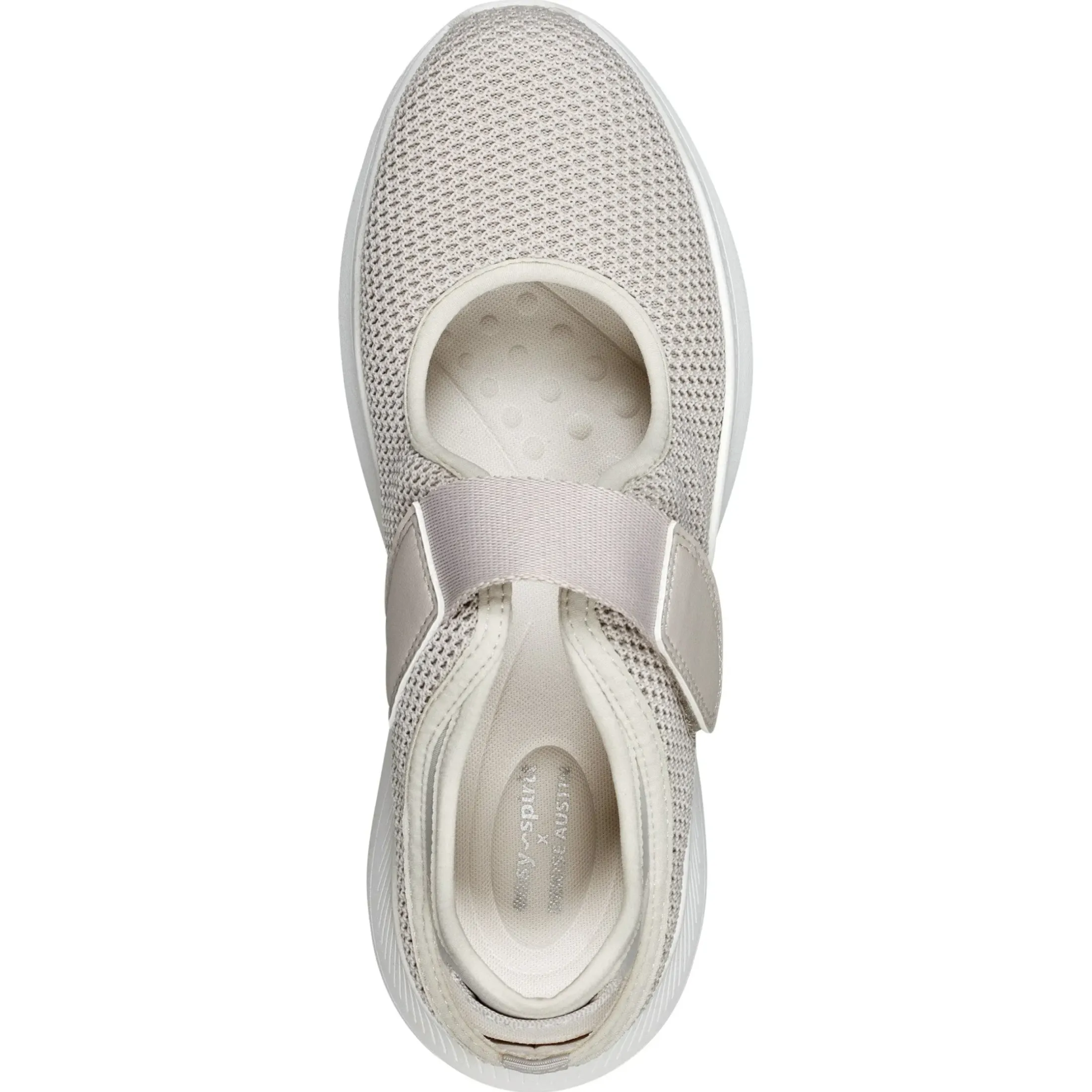 Slip Ons|Slip Ons>Easy Spirit Denise Austin Pheba Casual Mary Janes Silver Metallic Knit