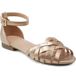 Casual|Sandals>Easy Spirit Dorothy Flat Sandals Gold