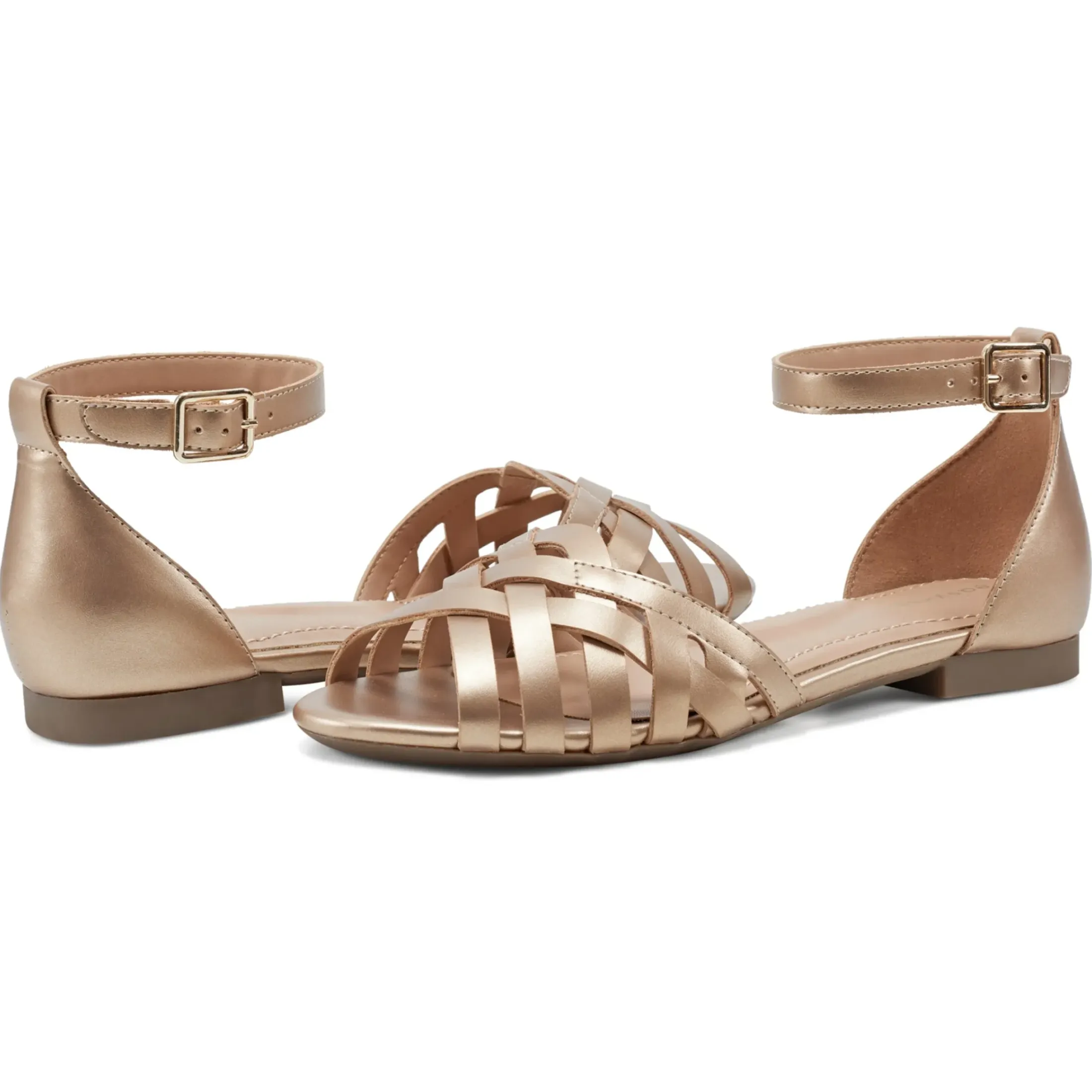 Casual|Sandals>Easy Spirit Dorothy Flat Sandals Gold