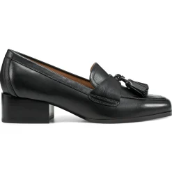Mid Heels|eFlex>Easy Spirit Drew Dress Loafers Black Leather