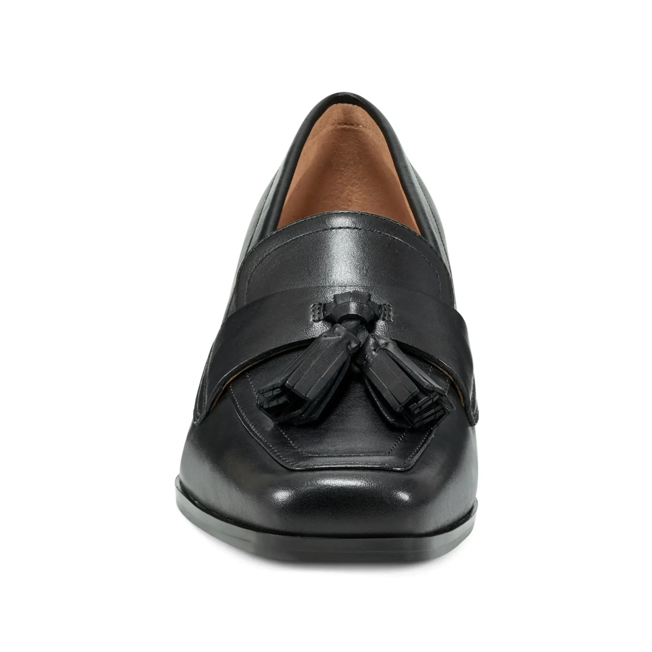 Mid Heels|eFlex>Easy Spirit Drew Dress Loafers Black Leather