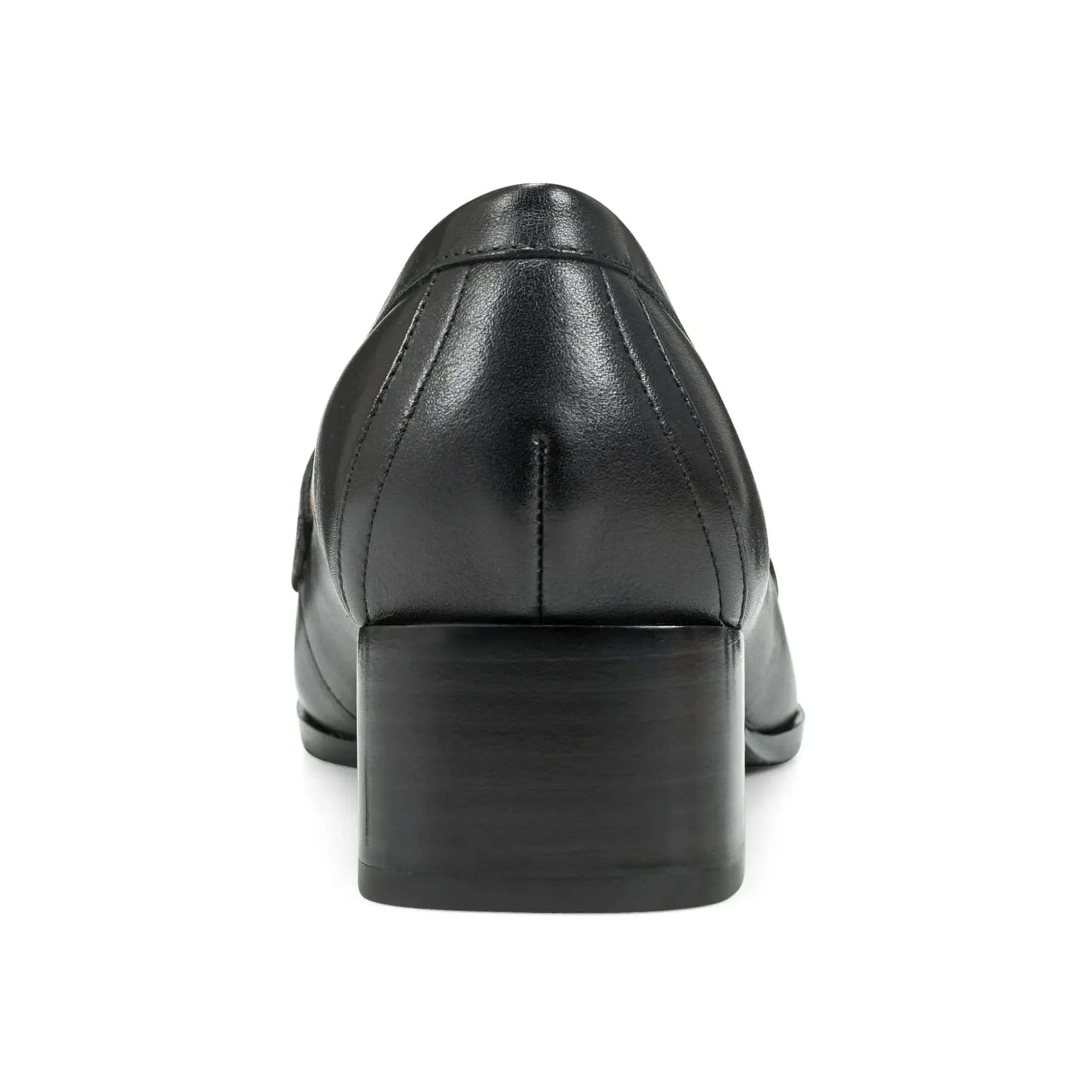 Mid Heels|eFlex>Easy Spirit Drew Dress Loafers Black Leather