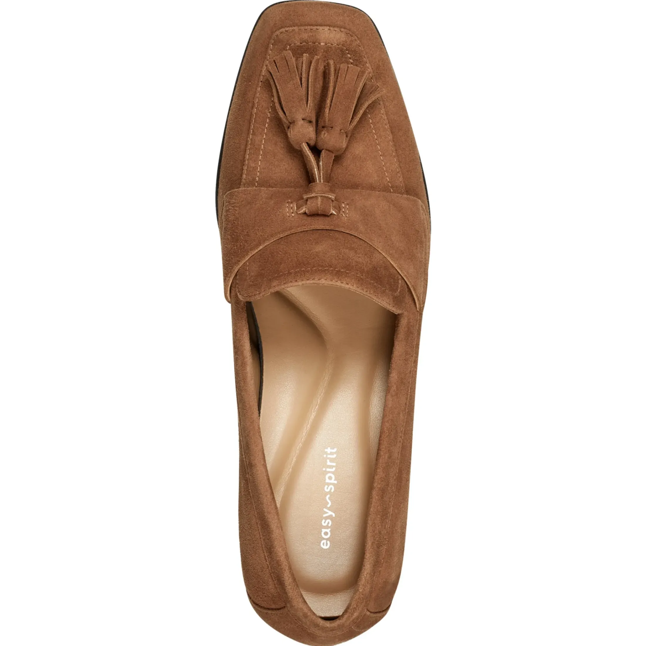 Mid Heels|eFlex>Easy Spirit Drew Dress Loafers Brown Suede