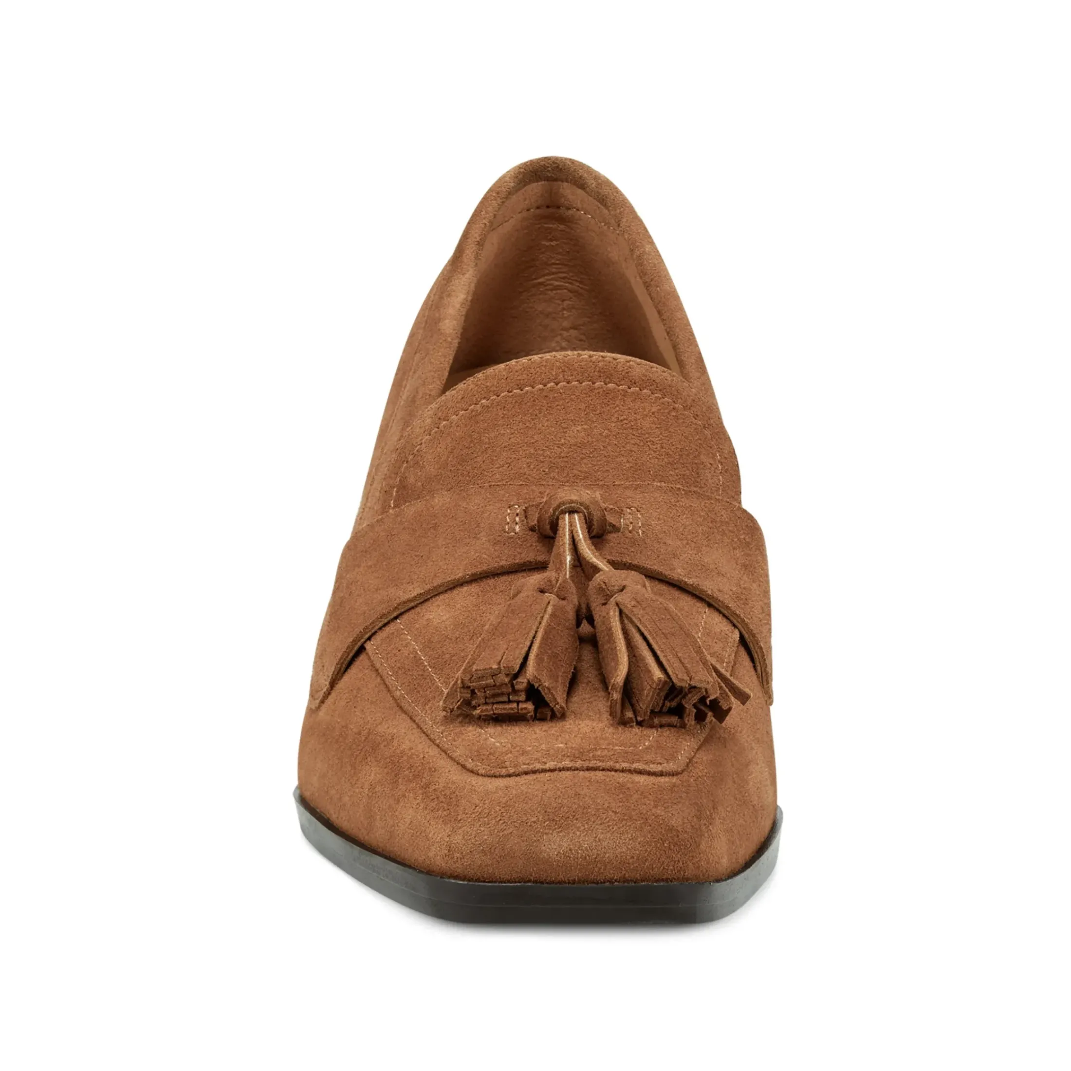 Mid Heels|eFlex>Easy Spirit Drew Dress Loafers Brown Suede