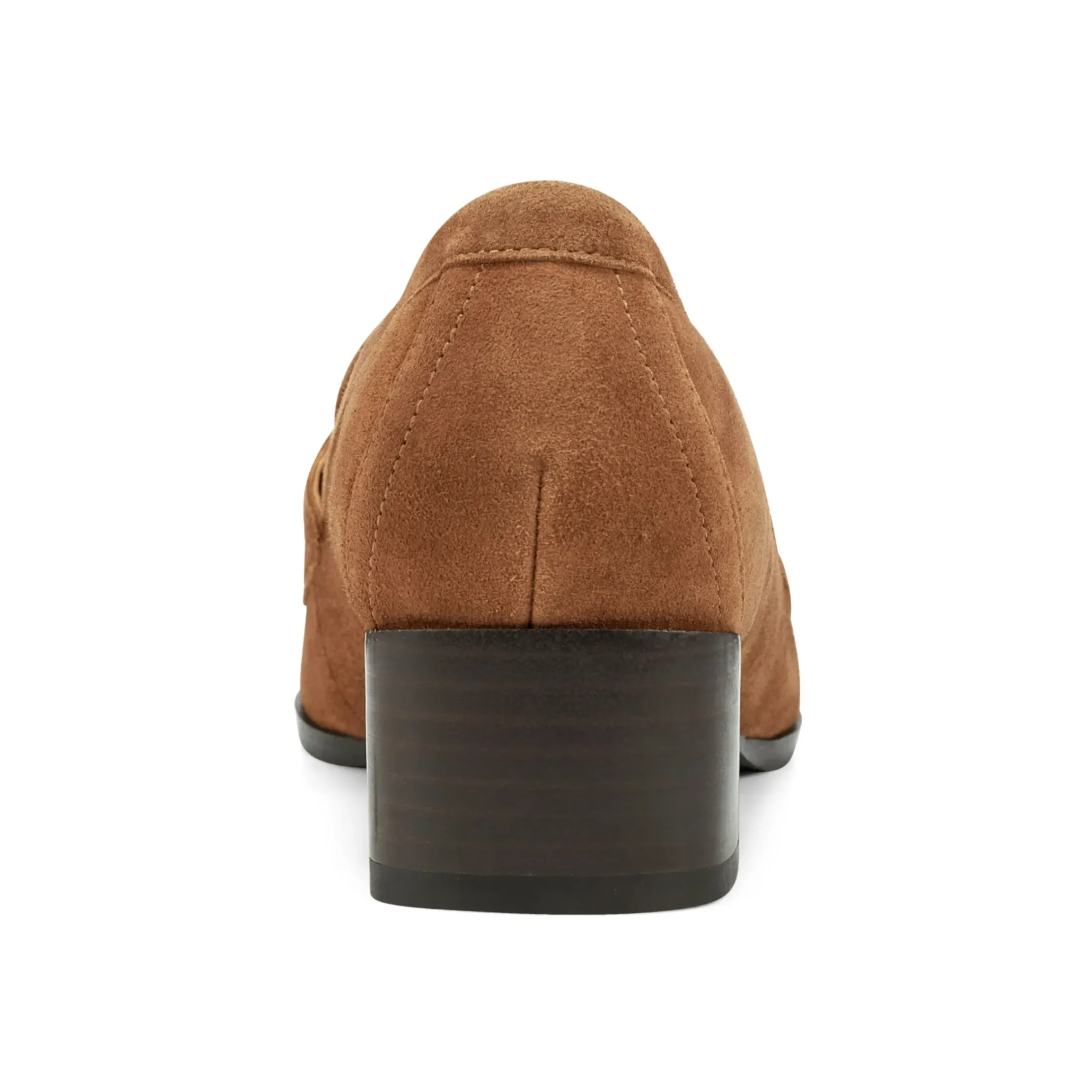 Mid Heels|eFlex>Easy Spirit Drew Dress Loafers Brown Suede