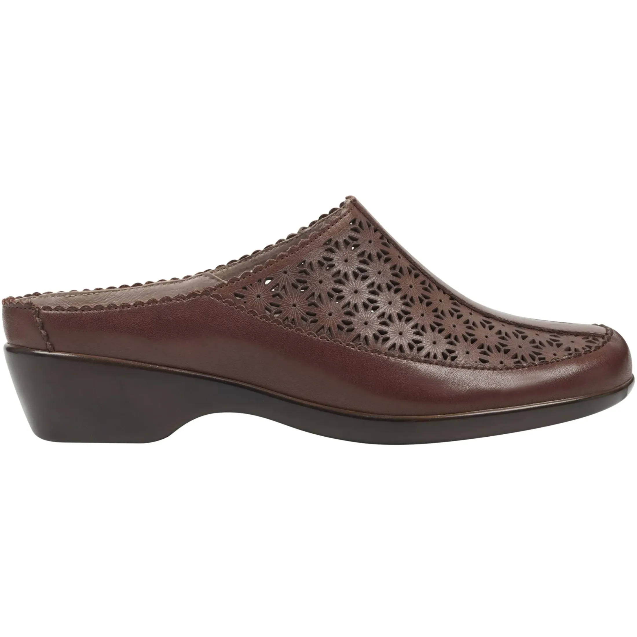 Mules|Mules>Easy Spirit Dusk Mule Clogs Brown Leather