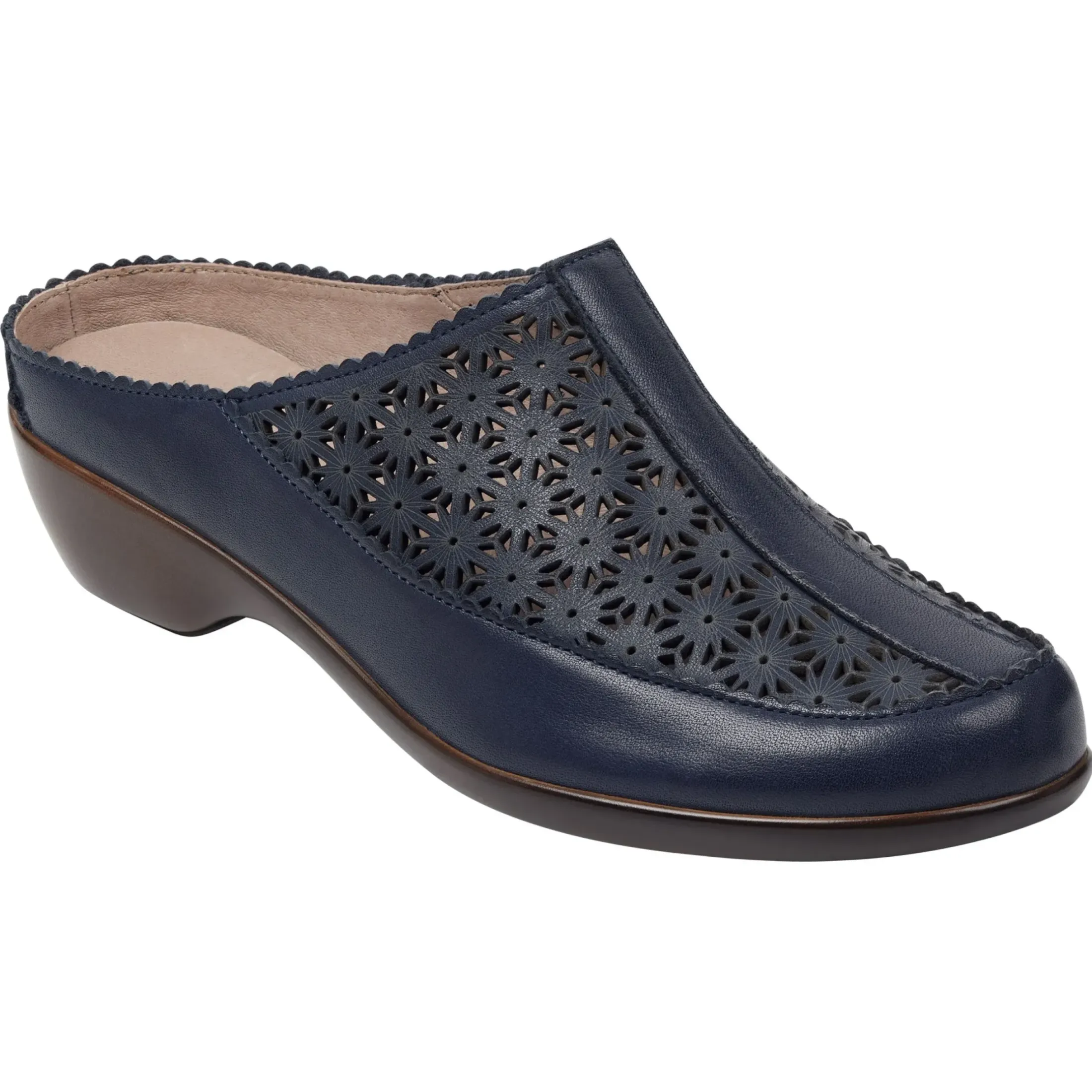 Mules|Mules>Easy Spirit Dusk Mule Clogs Navy Leather