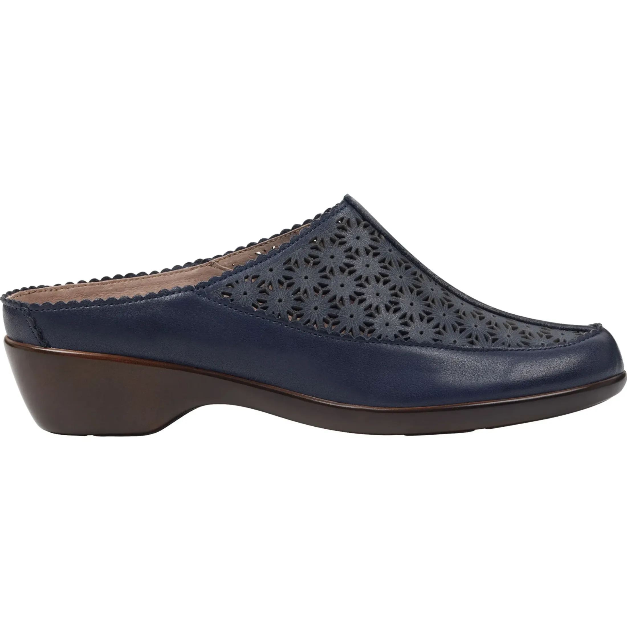 Mules|Mules>Easy Spirit Dusk Mule Clogs Navy Leather