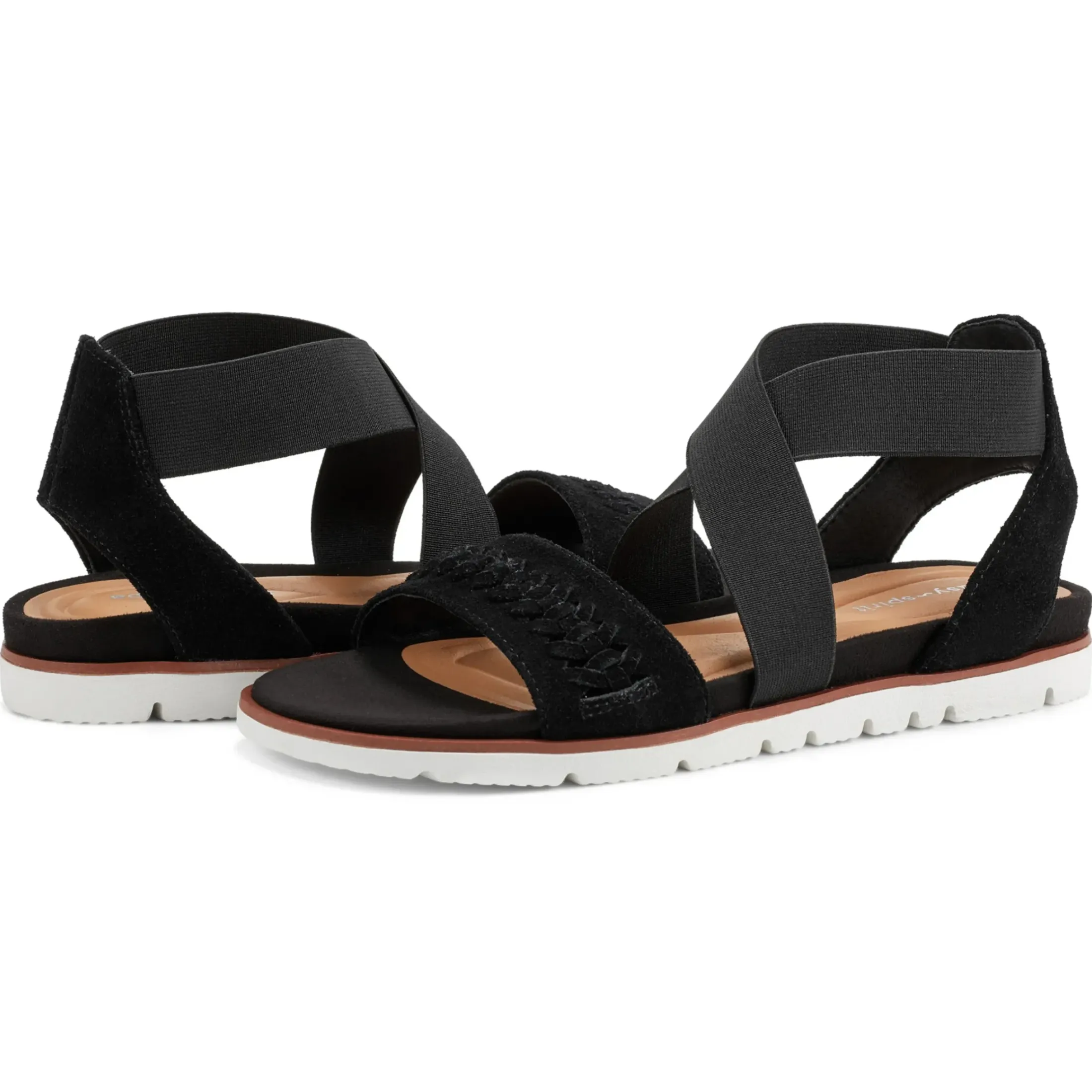 Casual|Flats>Easy Spirit Earla Casual Sandals Black