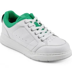 Sneakers|Sneakers>Easy Spirit x Denise Austin Dilli Lace-up Court Sneakers White Green Leather