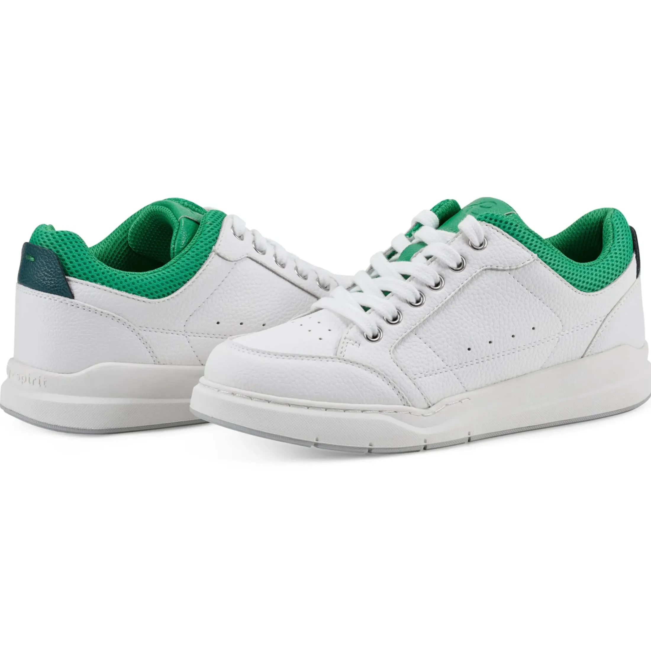Sneakers|Sneakers>Easy Spirit x Denise Austin Dilli Lace-up Court Sneakers White Green Leather