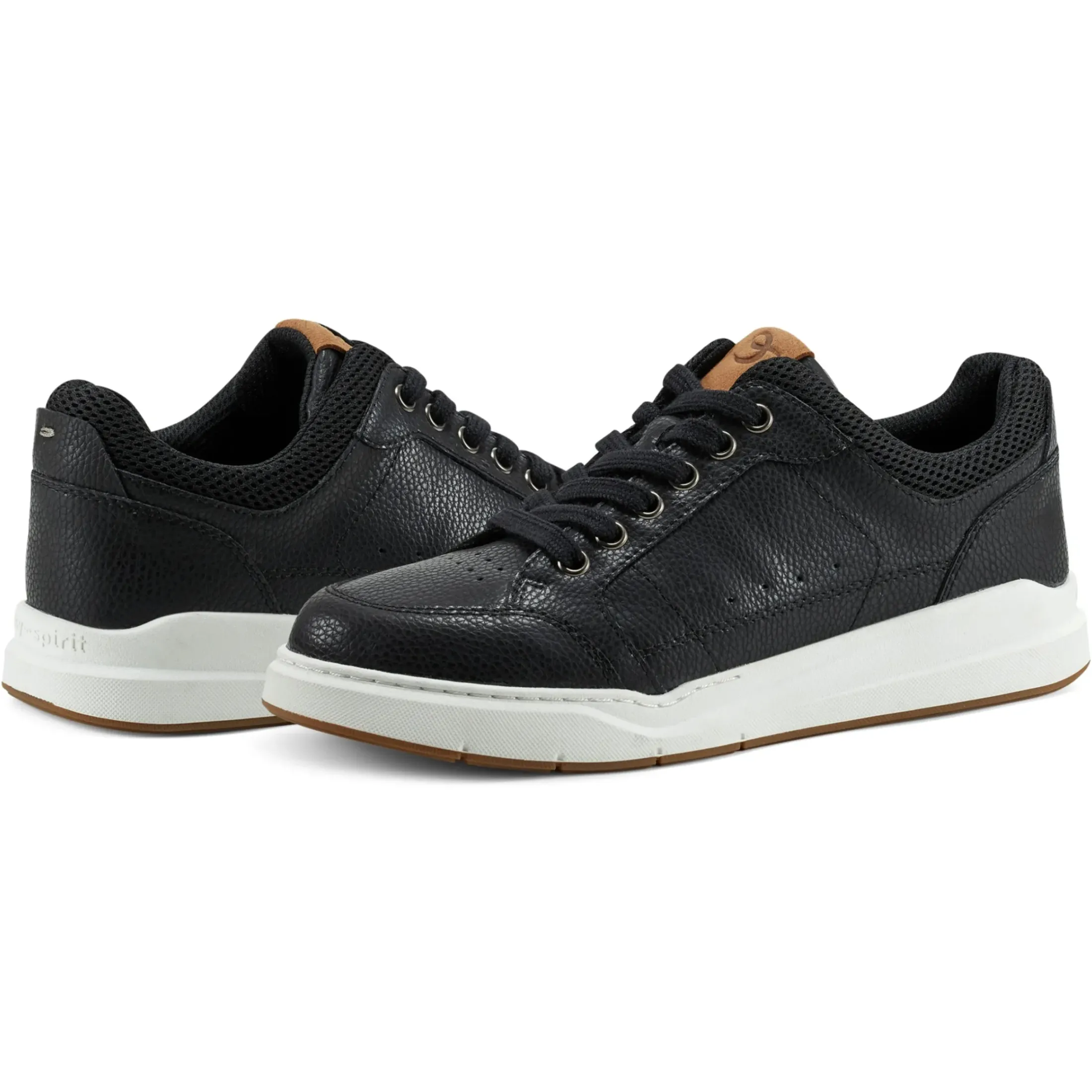 Sneakers|Sneakers>Easy Spirit x Denise Austin Dilli Lace-up Court Sneakers Black Leather