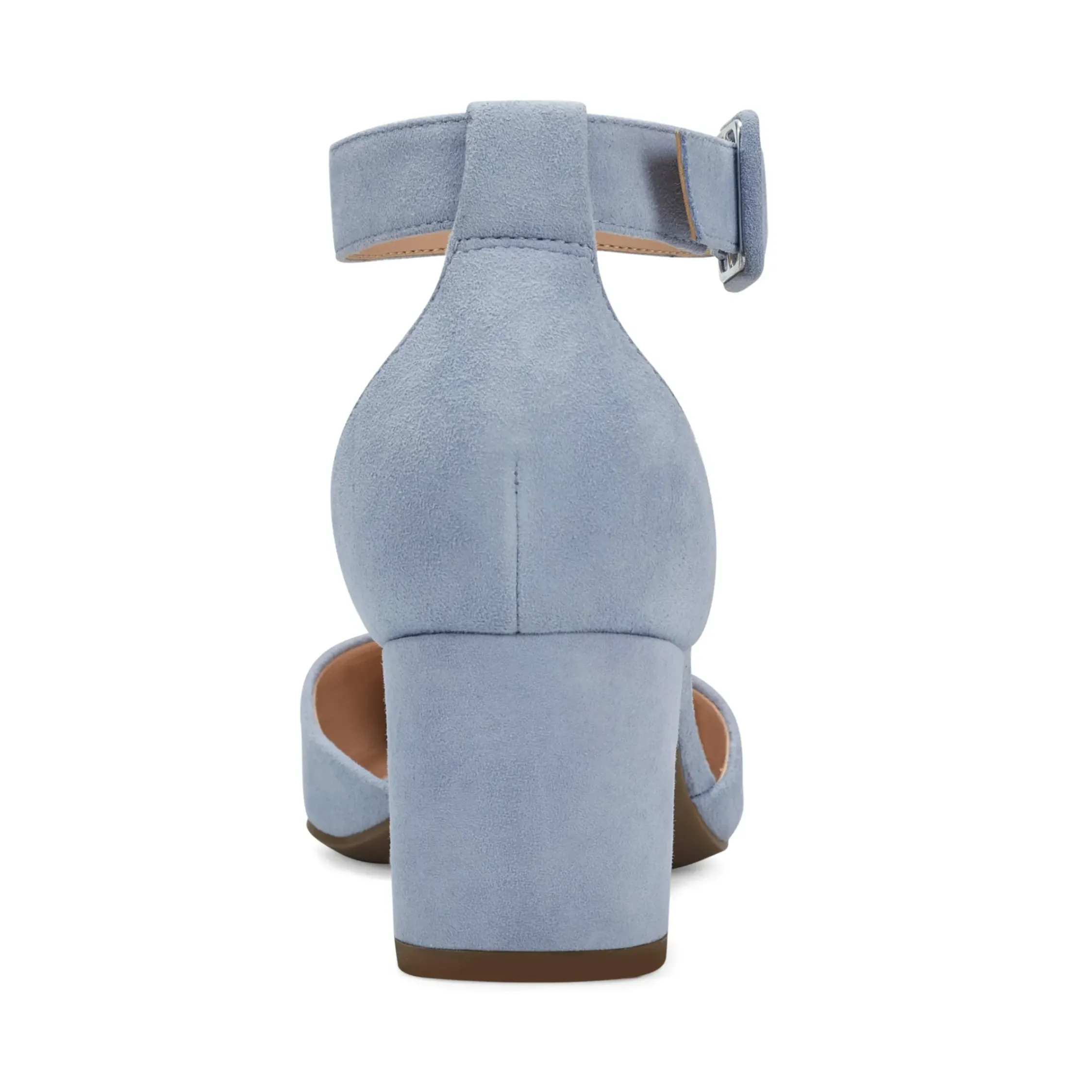 eFlex|eFlex>Easy Spirit Emila Ankle Strap Pumps Light Blue Suede