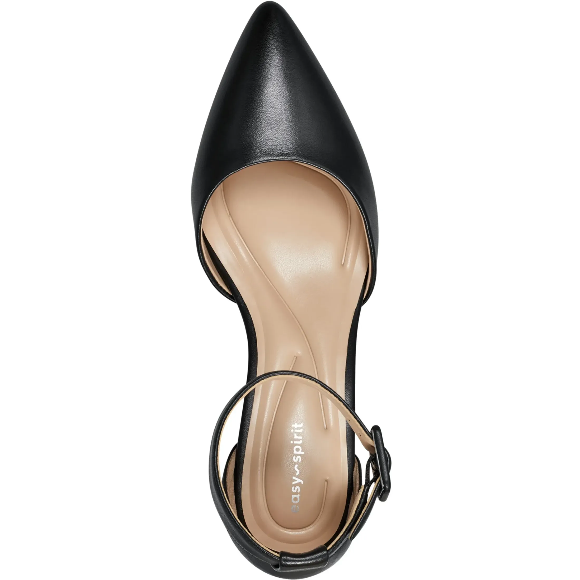eFlex|eFlex>Easy Spirit Emila Ankle Strap Pumps Black Leather