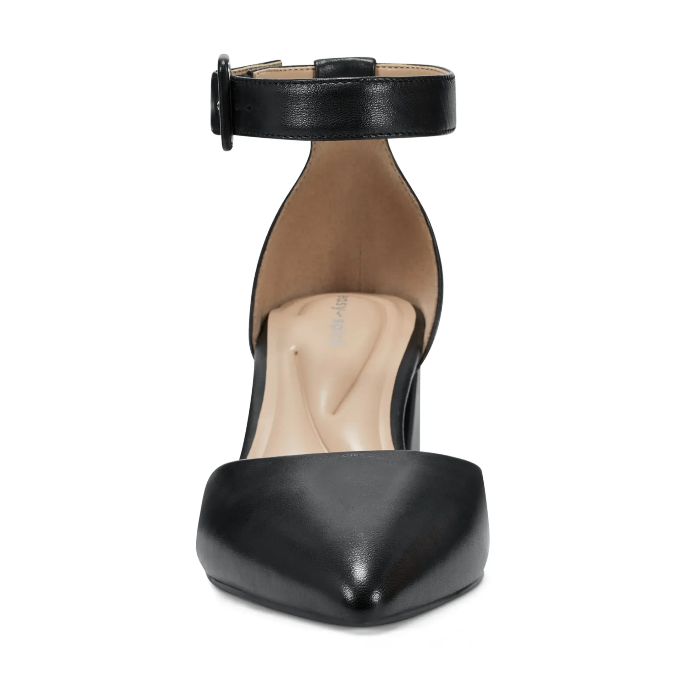 eFlex|eFlex>Easy Spirit Emila Ankle Strap Pumps Black Leather