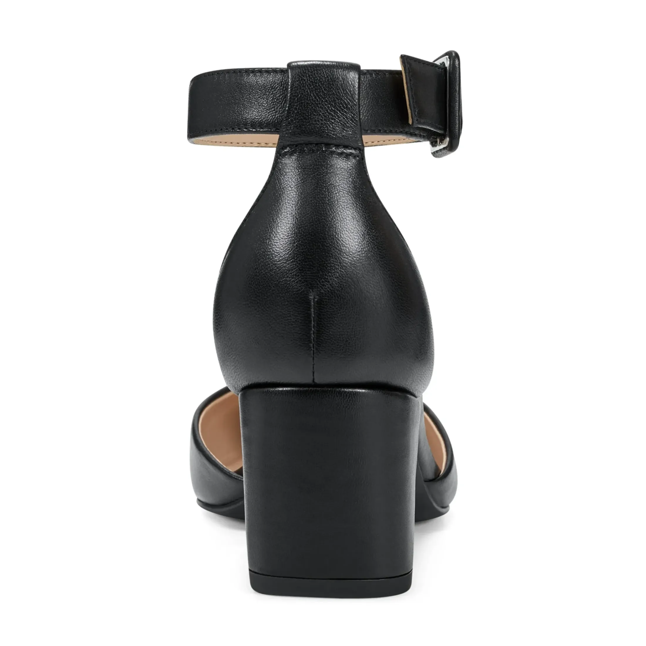 eFlex|eFlex>Easy Spirit Emila Ankle Strap Pumps Black Leather