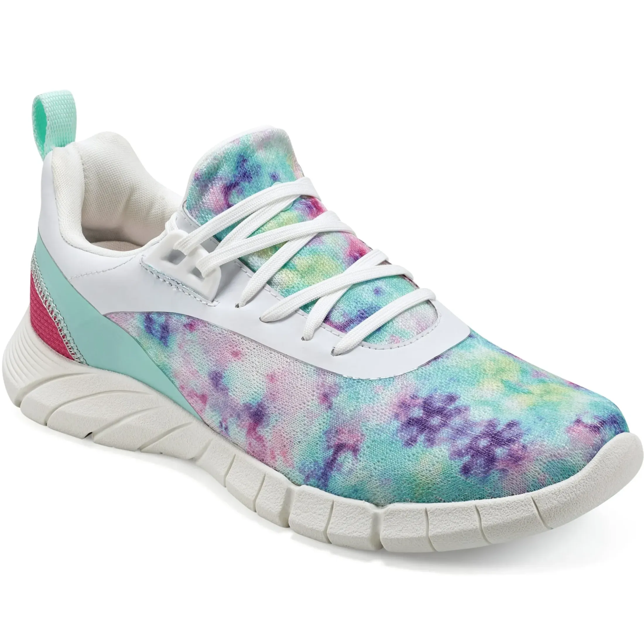 Sneakers|Sneakers>Easy Spirit Fazer Lace Up Sneakers Pink/Blue Tie Dye Knit