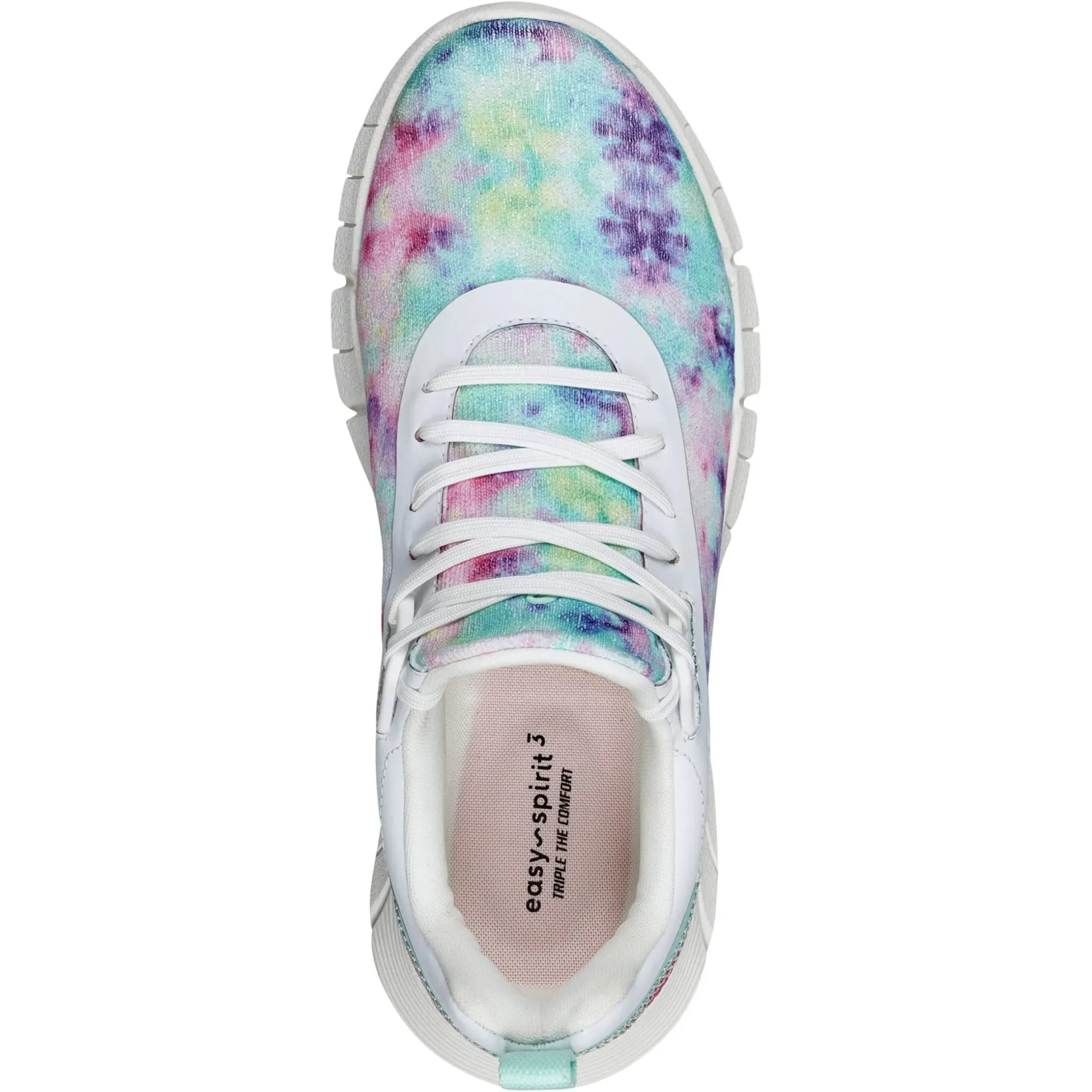 Sneakers|Sneakers>Easy Spirit Fazer Lace Up Sneakers Pink/Blue Tie Dye Knit