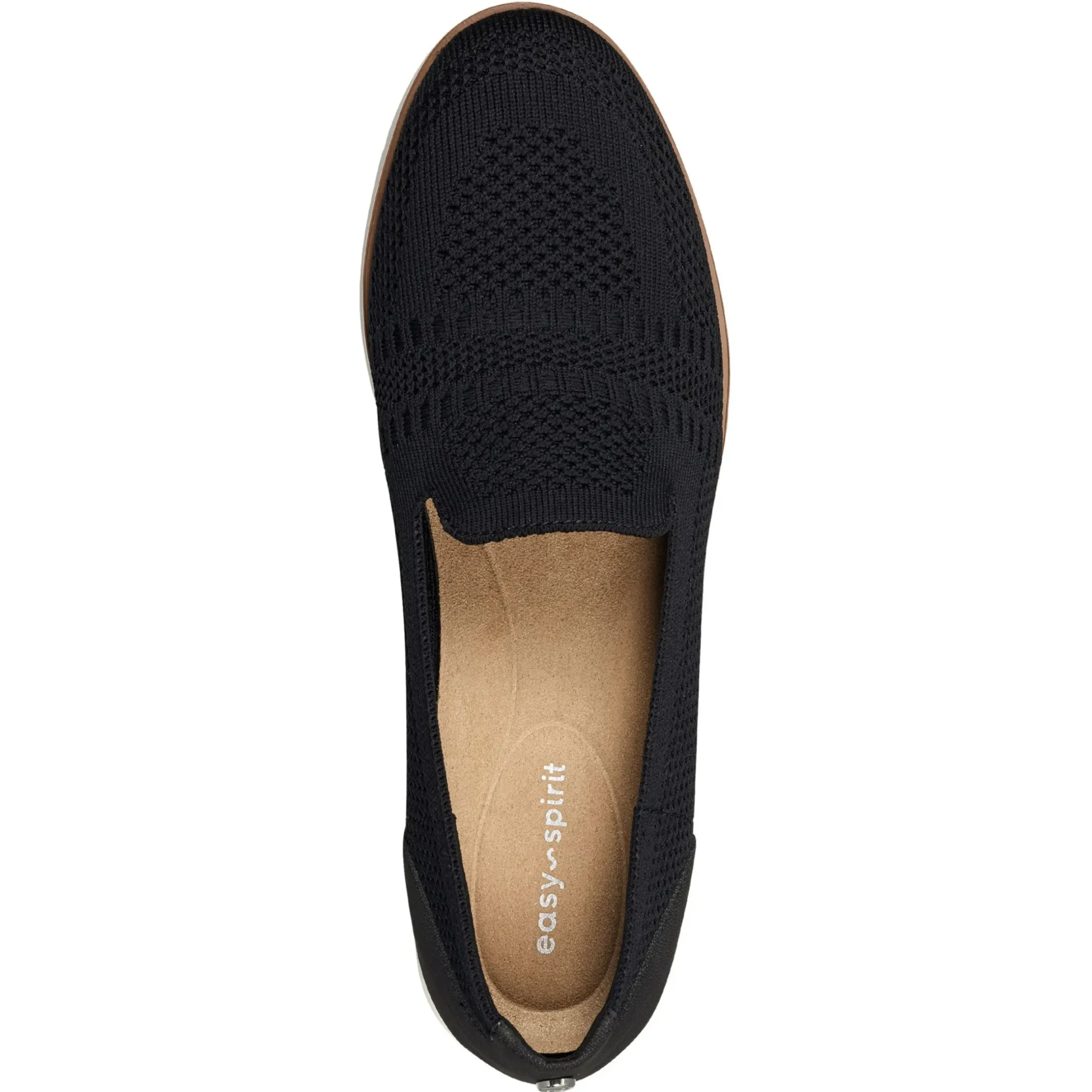 Slip Ons|Slip Ons>Easy Spirit Ferris Eco Slip On Flats Black Recycled Knit