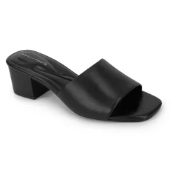 Dress|Sandals>Easy Spirit Fiora Block Heel Slide Sandals Black Leather