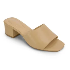 Dress|Sandals>Easy Spirit Fiora Block Heel Slide Sandals Nude Leather