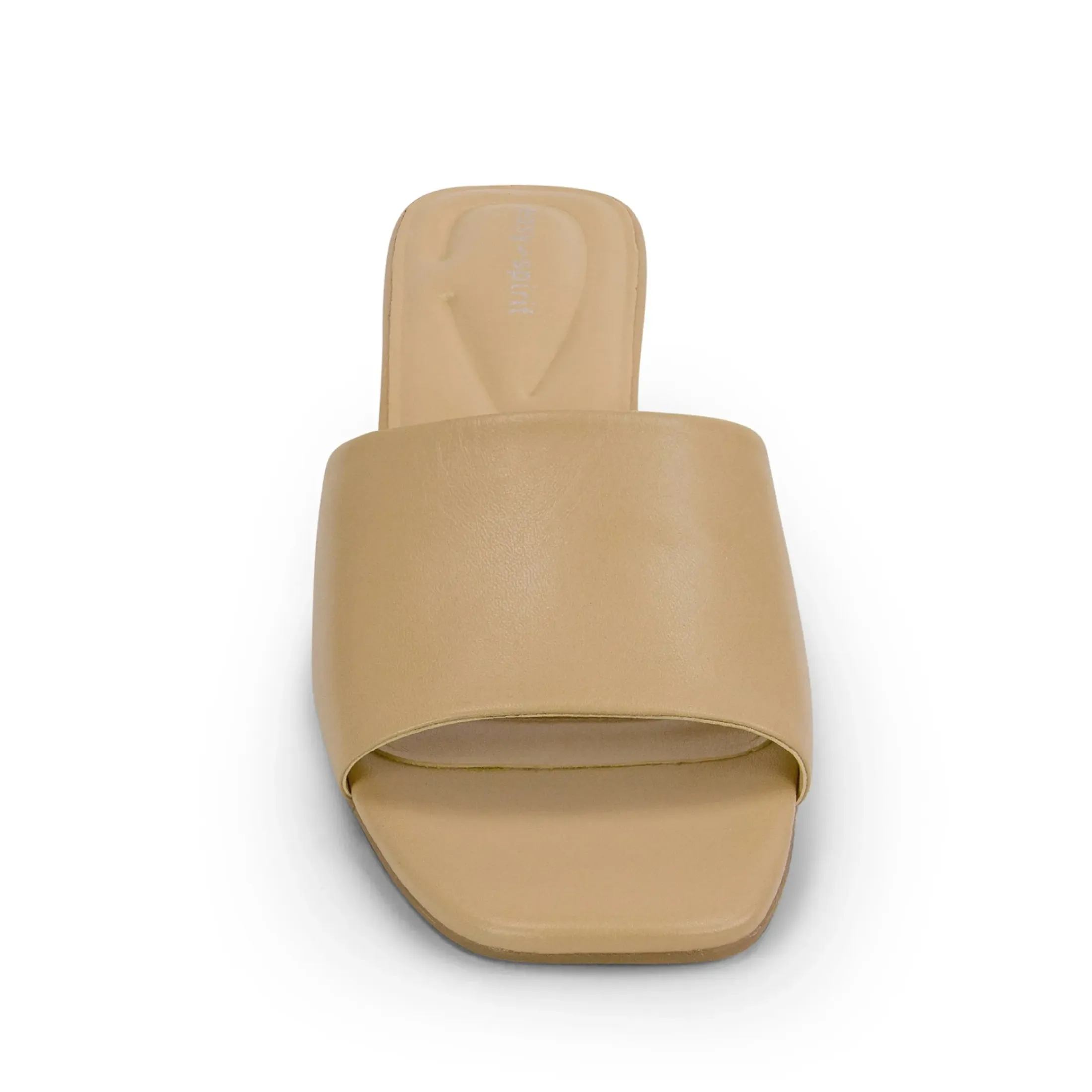 Dress|Sandals>Easy Spirit Fiora Block Heel Slide Sandals Nude Leather