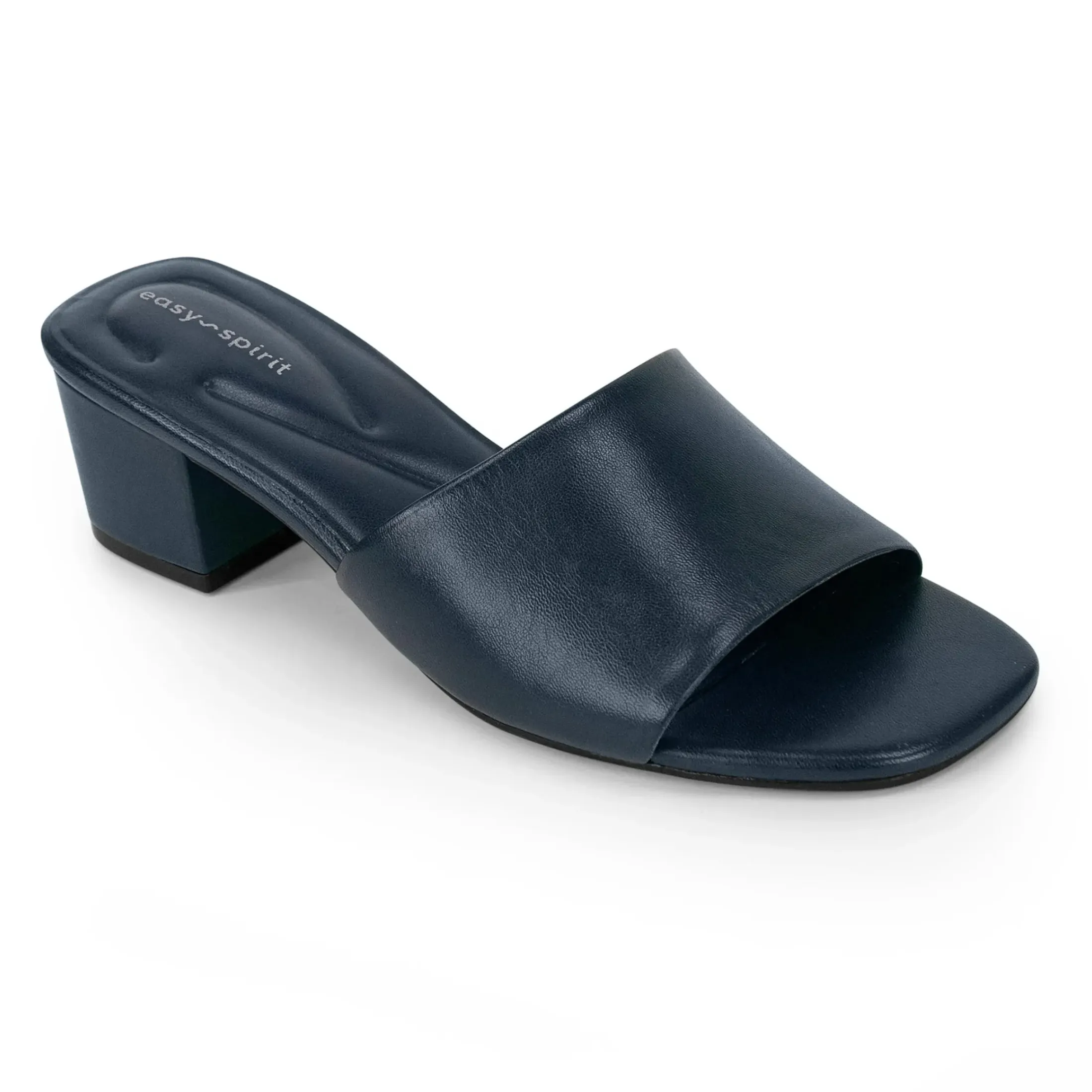 Dress|Sandals>Easy Spirit Fiora Block Heel Slide Sandals Navy Leather