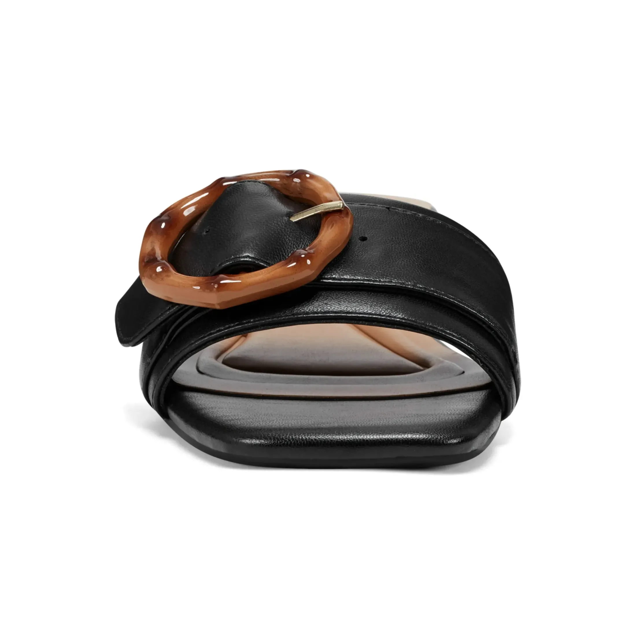 Casual|Sandals>Easy Spirit Gatlin Slide Sandals Black Leather