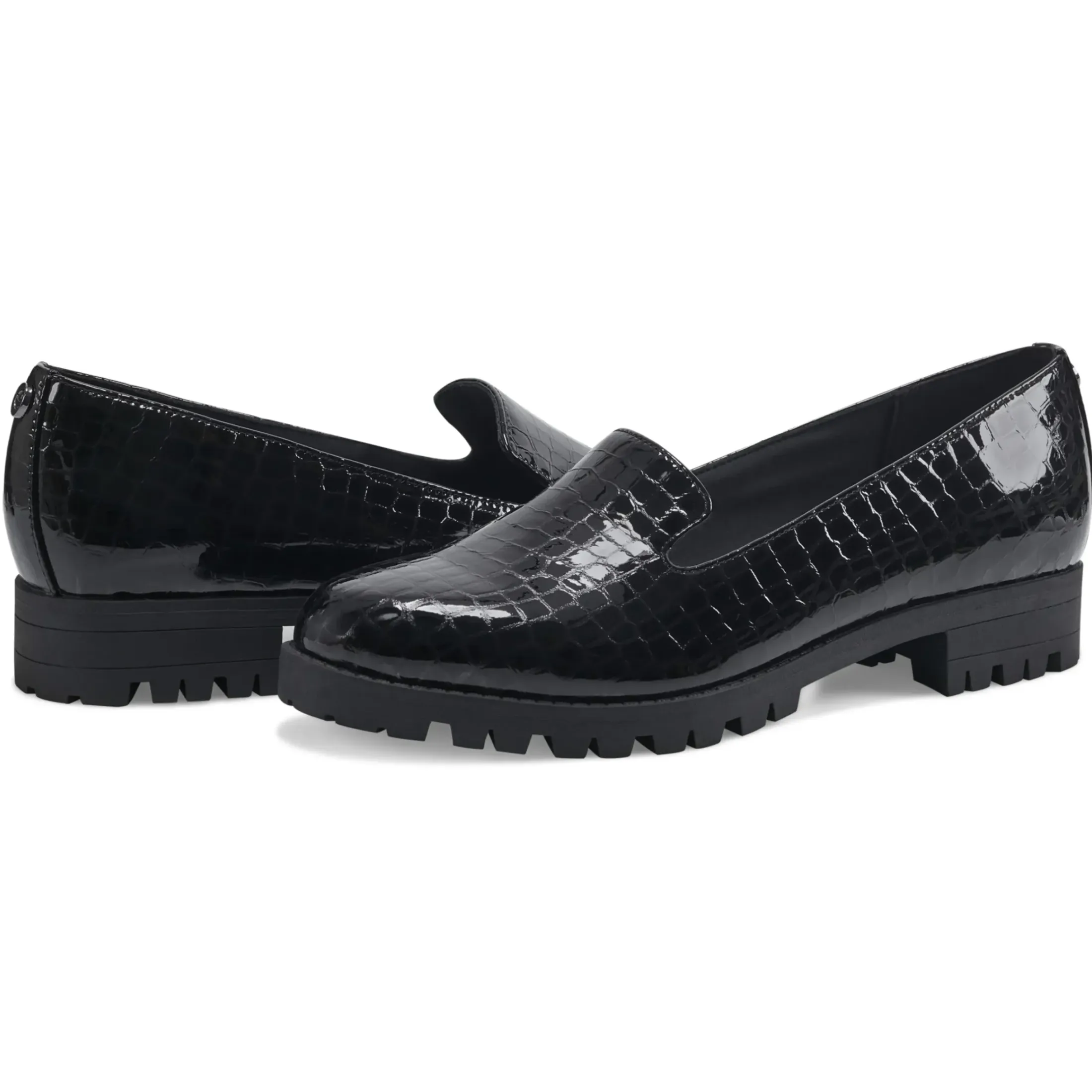 eFlex|eFlex>Easy Spirit Geneva Casual Shoes Black Croco Print