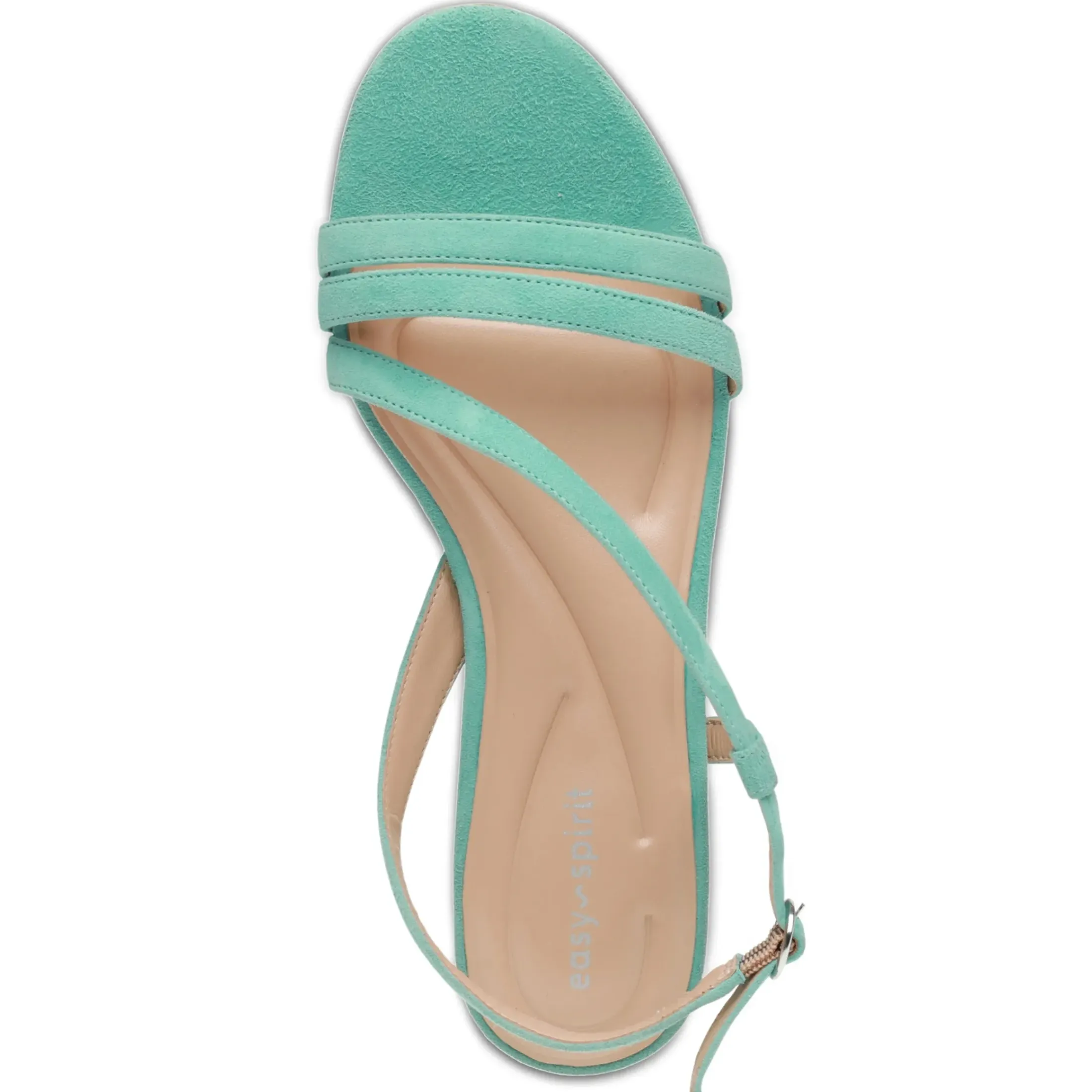 eFlex|eFlex>Easy Spirit Glenni Block Heel Sandals Turquoise Suede