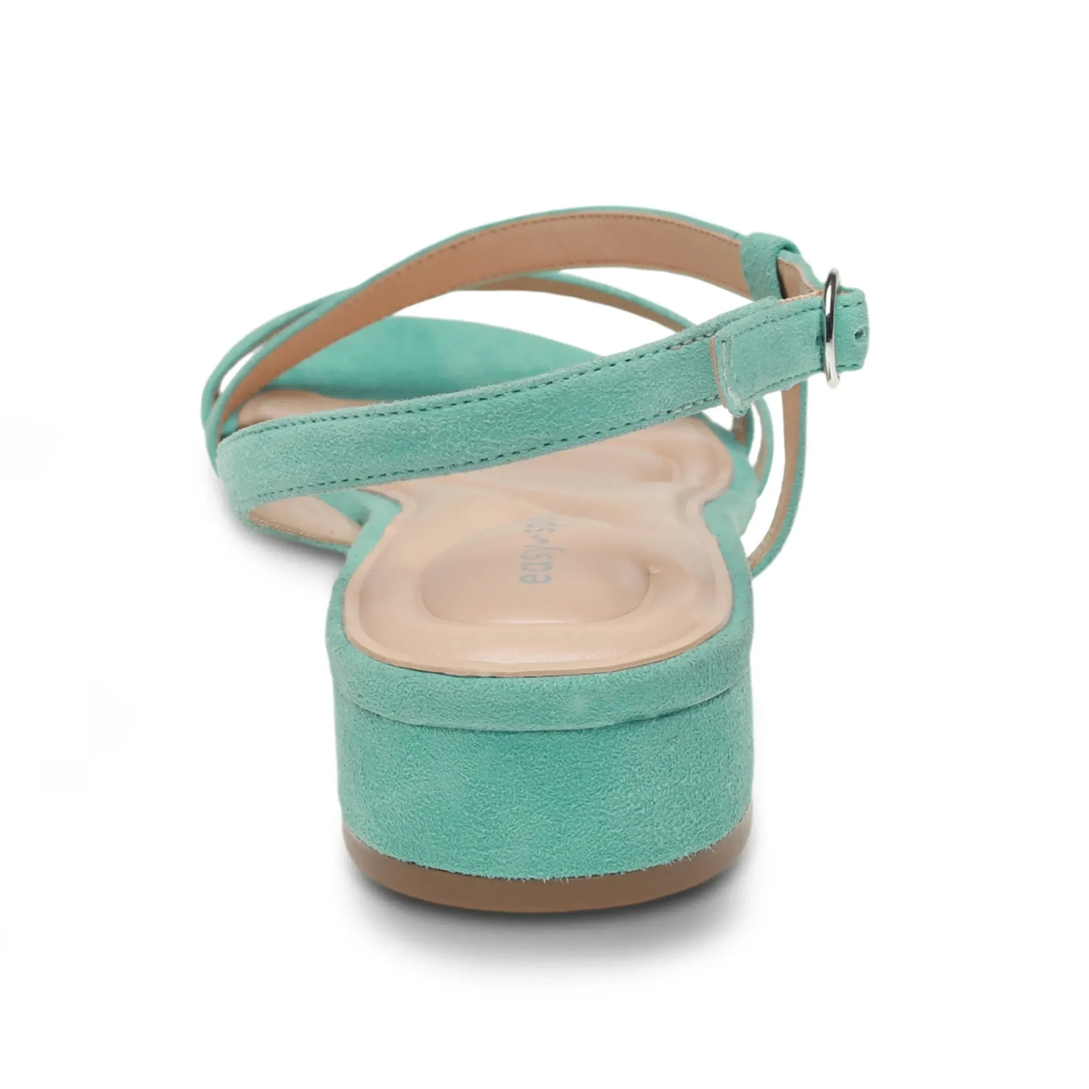 eFlex|eFlex>Easy Spirit Glenni Block Heel Sandals Turquoise Suede