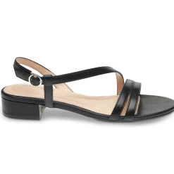 eFlex|eFlex>Easy Spirit Glenni Block Heel Sandals Black Leather
