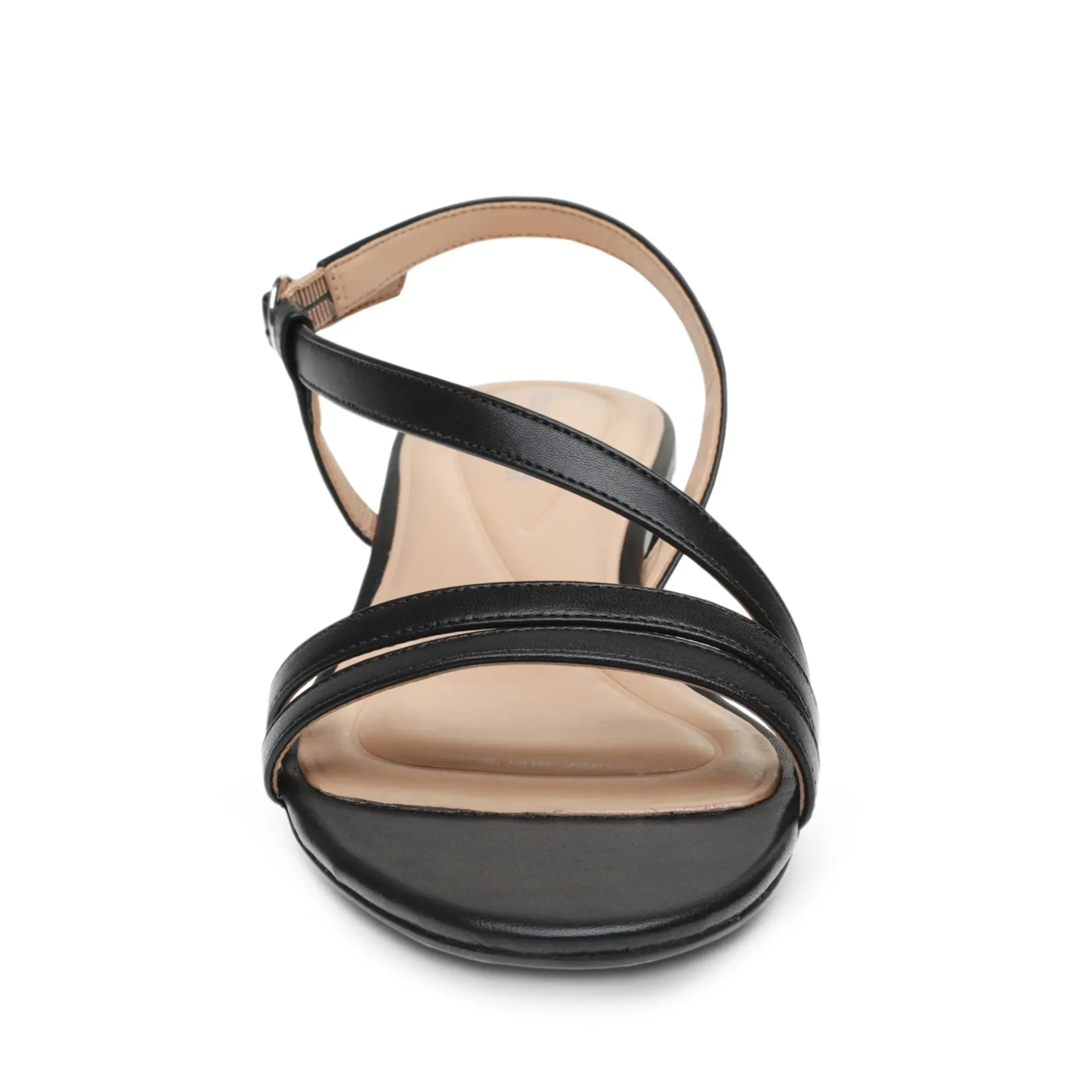 eFlex|eFlex>Easy Spirit Glenni Block Heel Sandals Black Leather