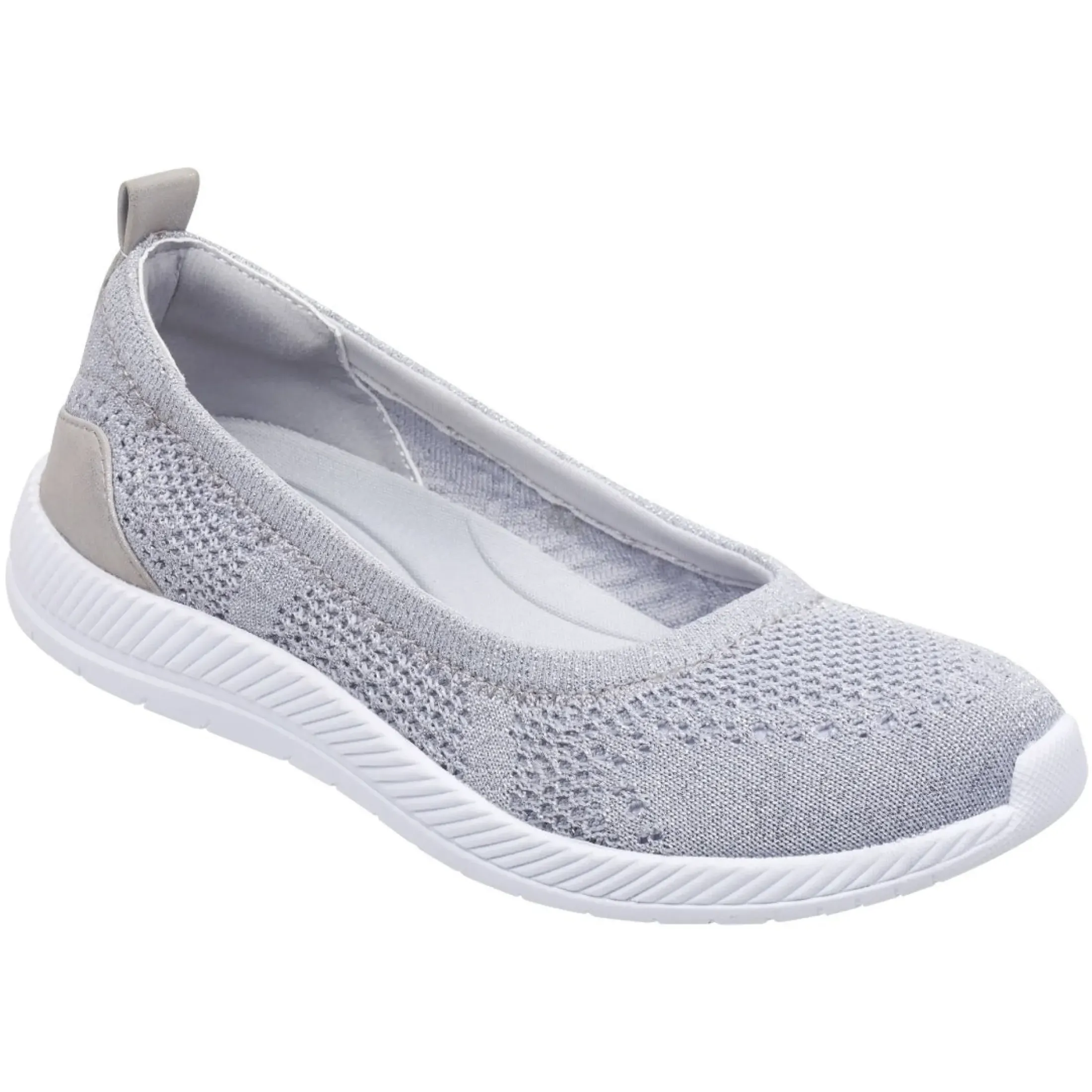 Glitz Walking Shoes|Slip Ons>Easy Spirit Glitz Walking Shoes Silver Knit