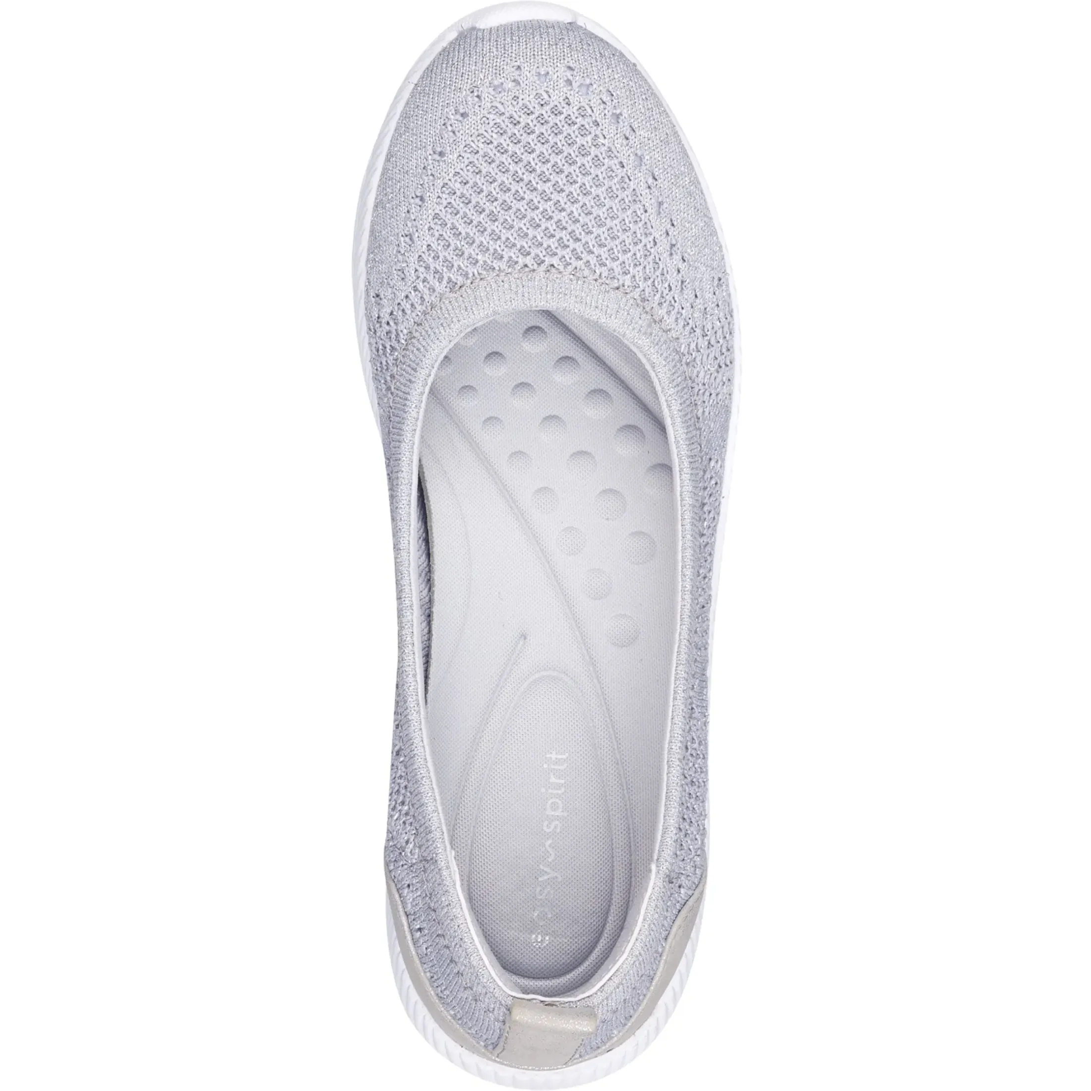 Glitz Walking Shoes|Slip Ons>Easy Spirit Glitz Walking Shoes Silver Knit