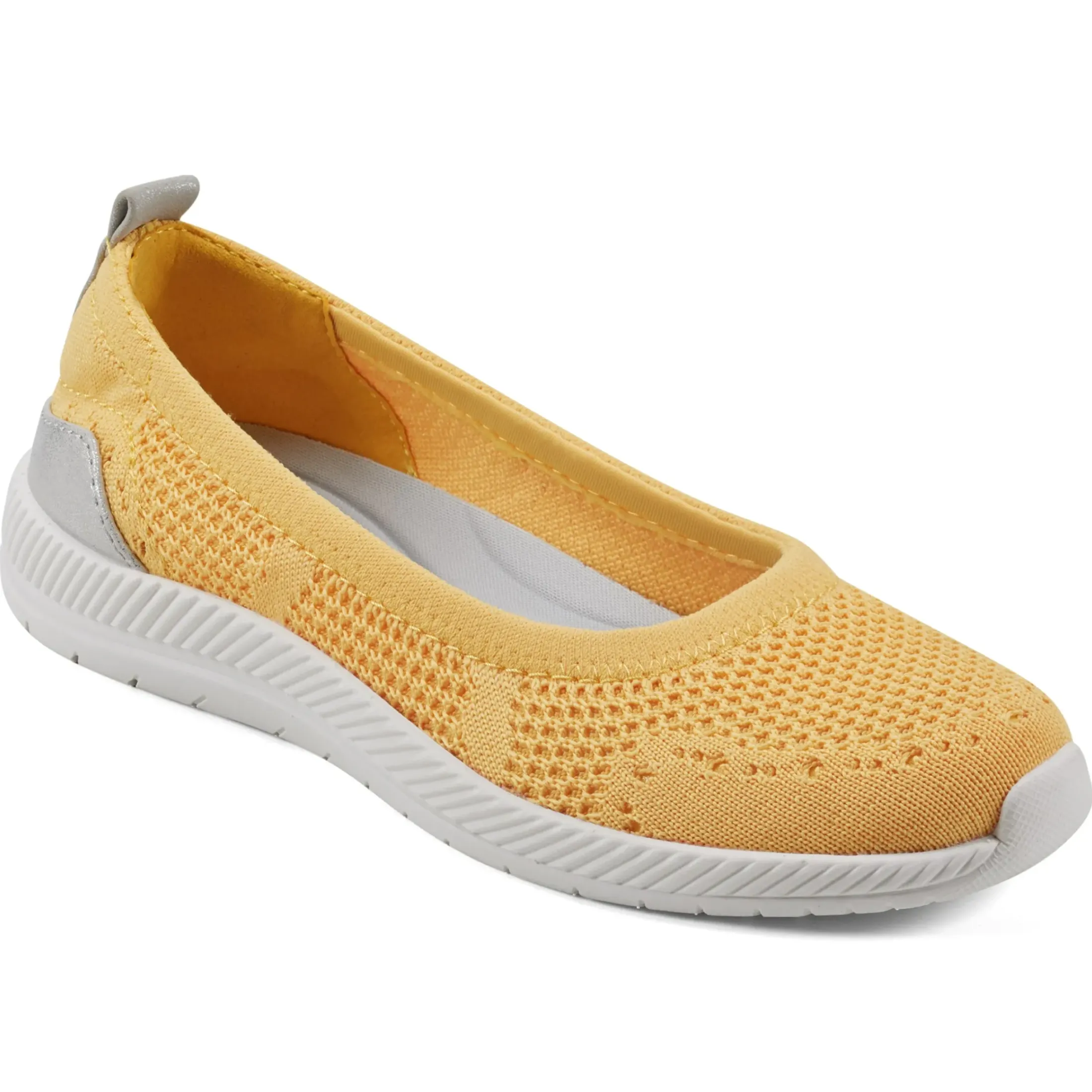 Glitz Walking Shoes|Slip Ons>Easy Spirit Glitz Walking Shoes Yellow Knit