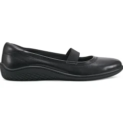 Golden Mark Jane Flats>Easy Spirit Golden Mary Jane Casual Ballet Flats Black Leather