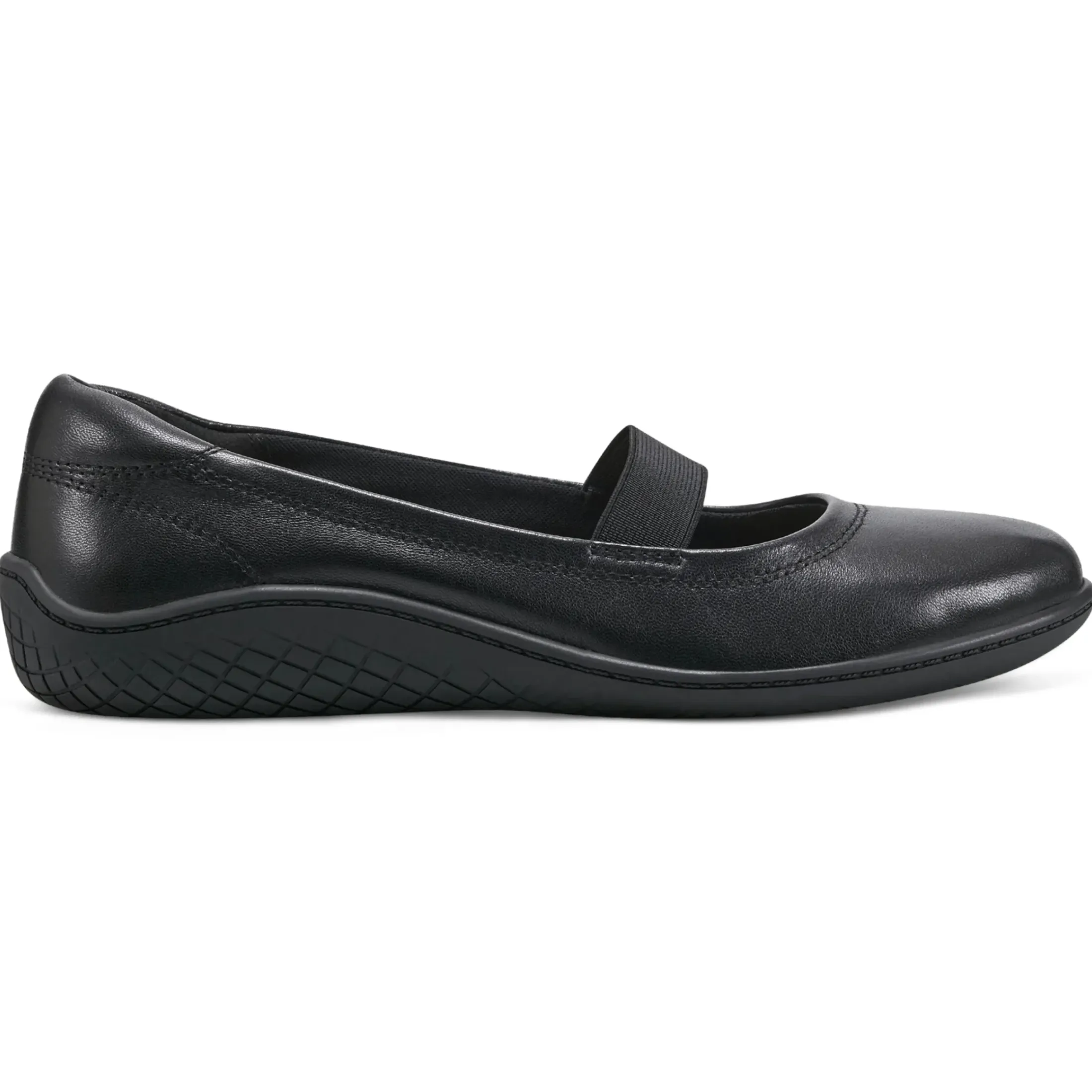 Golden Mark Jane Flats>Easy Spirit Golden Mary Jane Casual Ballet Flats Black Leather