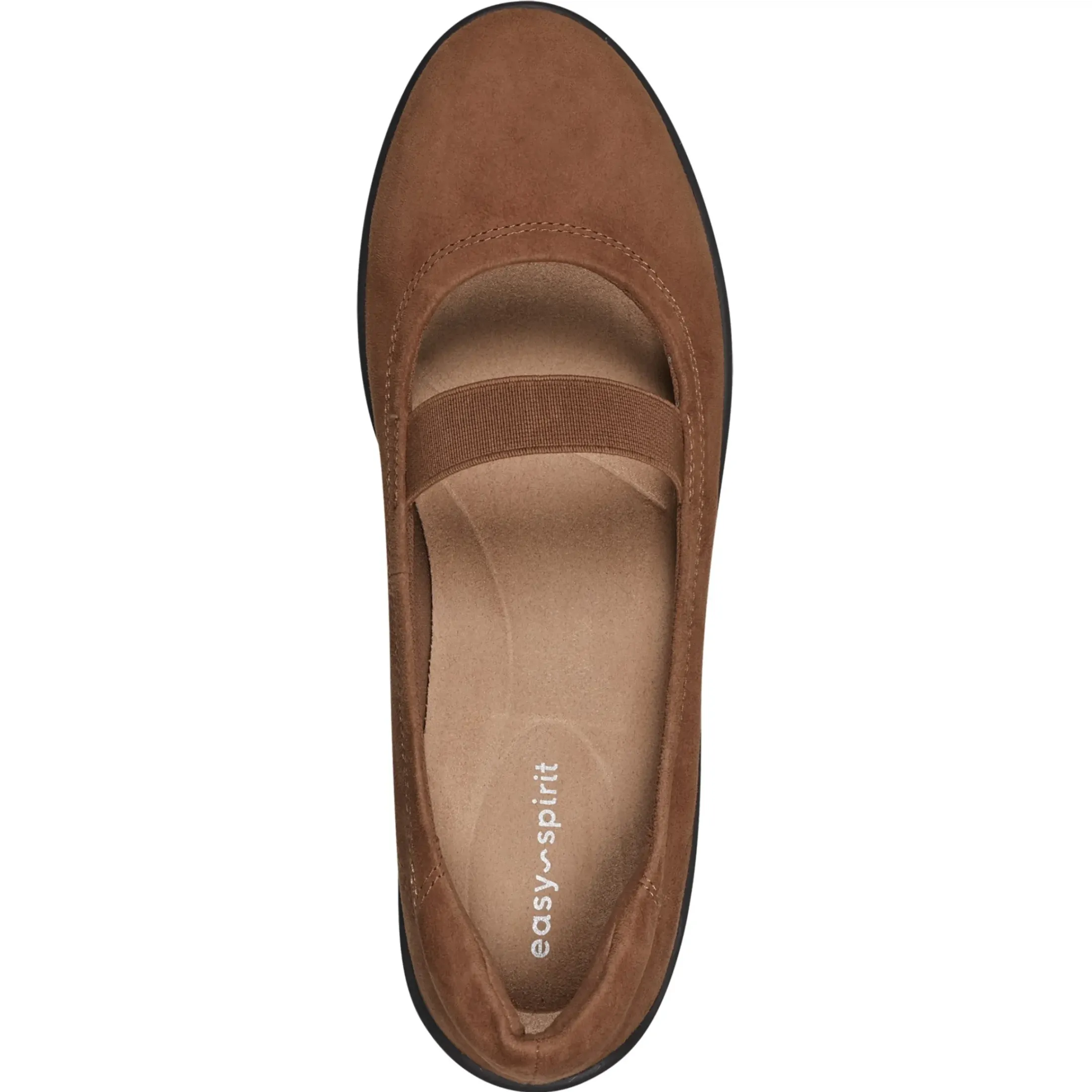 Golden Mark Jane Flats>Easy Spirit Golden Mary Jane Casual Ballet Flats Brown Suede