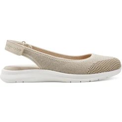 Slip Ons|Slip Ons>Easy Spirit Gracee Slingback Walking Shoes Medium Natural Metallic
