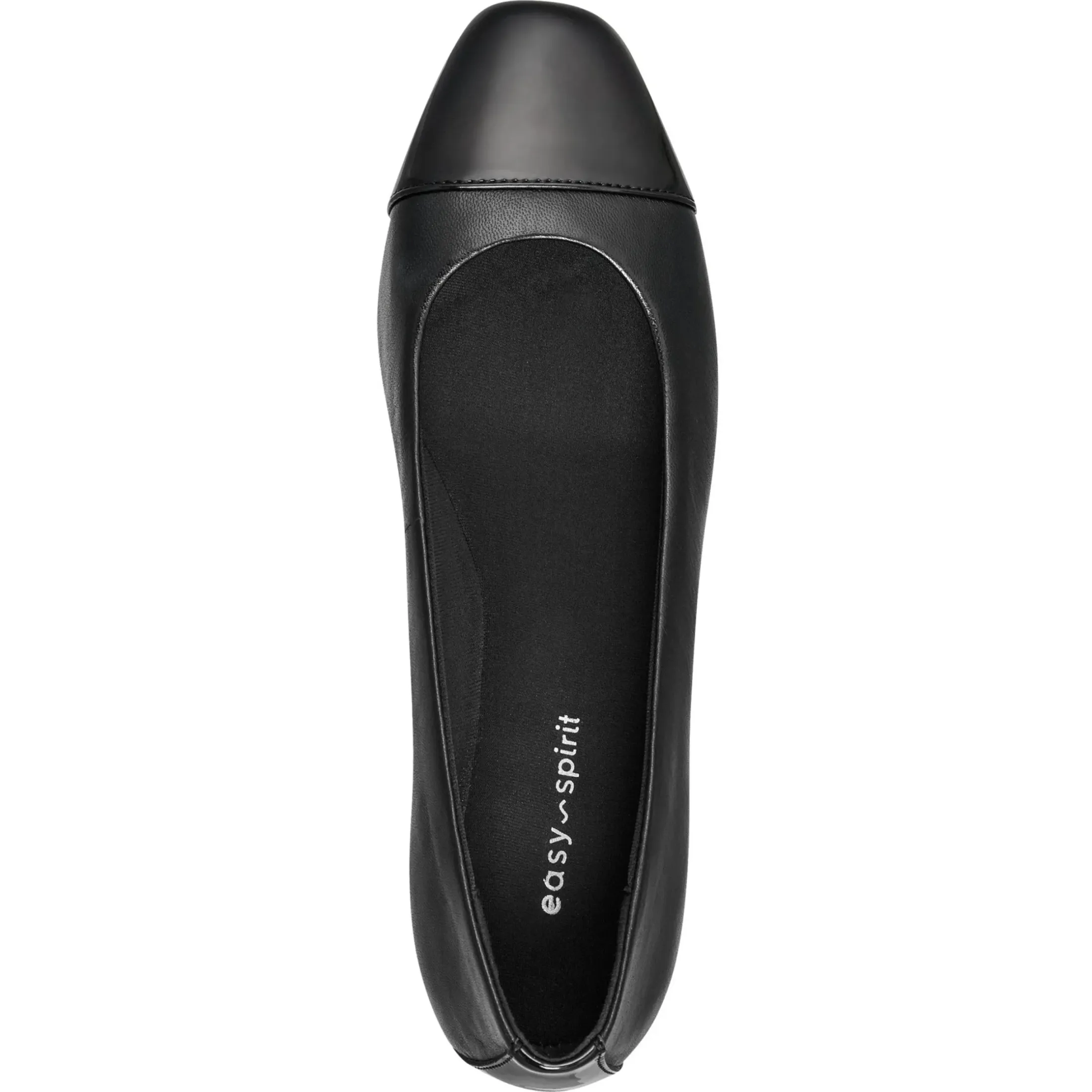 Gracey Wedge|Low Heels>Easy Spirit Gracey Wedge Heels Black Leather/Patent