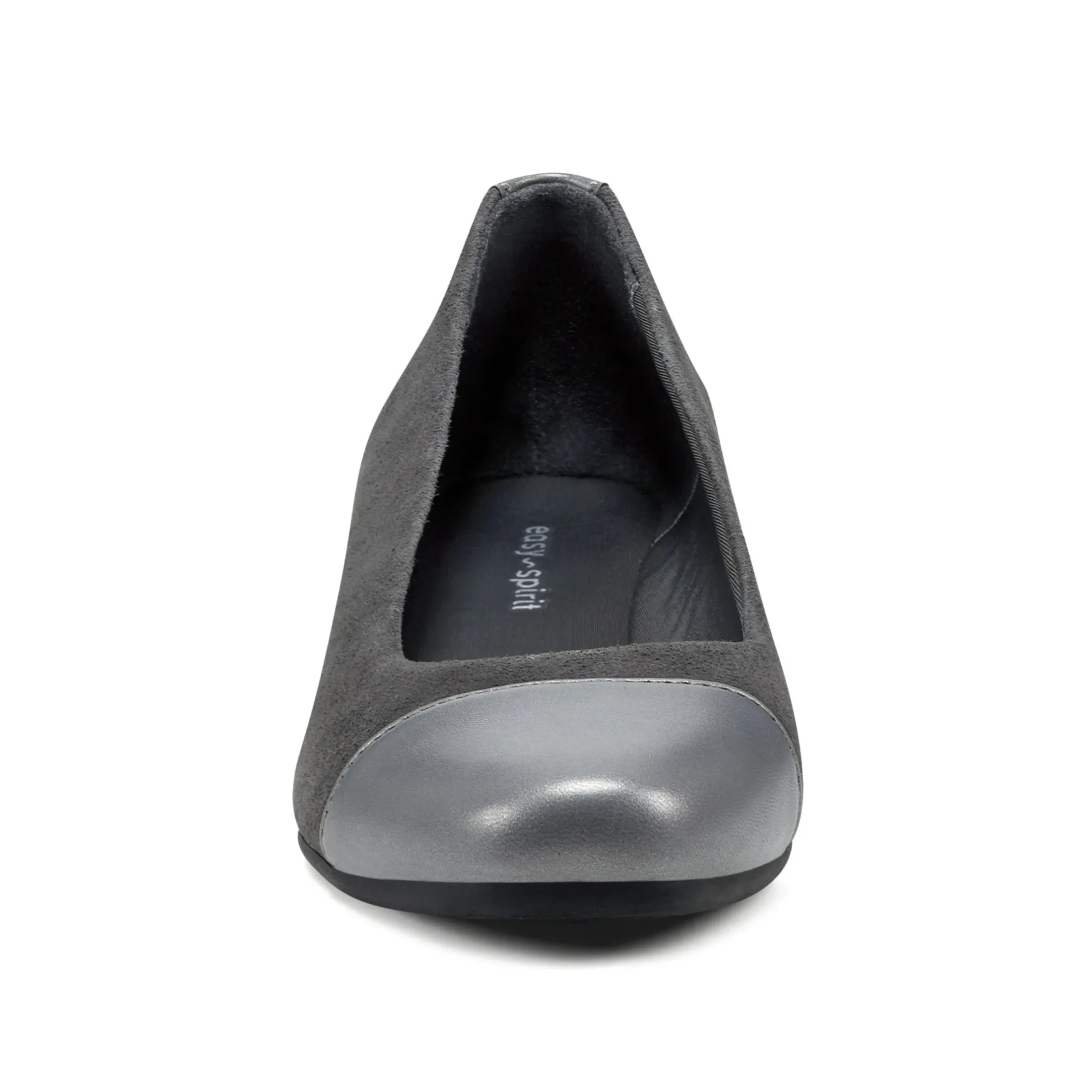 Gracey Wedge|Low Heels>Easy Spirit Gracey Wedge Heels Dark Grey Suede