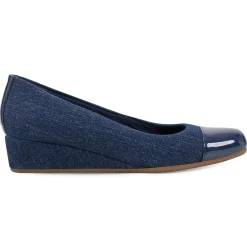 Gracey Wedge|Low Heels>Easy Spirit Gracey Wedge Heels Dark Denim