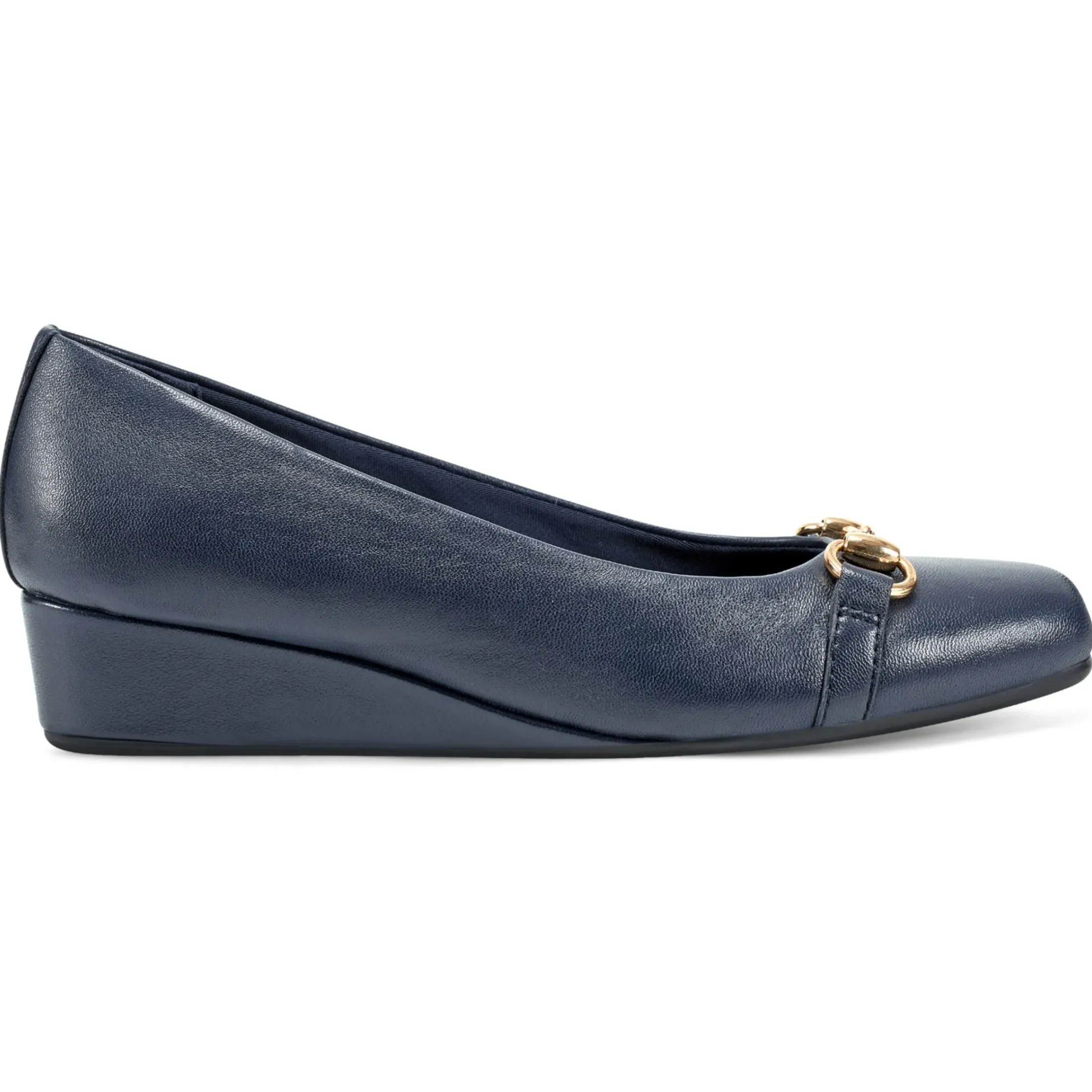 Low Heels|Wedges>Easy Spirit Guliana Wedge Heels Navy Leather
