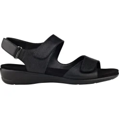 Casual|Flats>Easy Spirit Hartwell Flat Sandals Black Leather